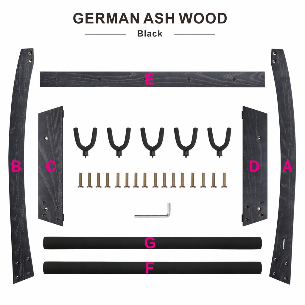 Nefelibata Guitar Stands 5 Wooden Guitar Rack Floor for Guitars and Cases, Electric, Acoustic, Bass Guitars, Cellos, German Ash