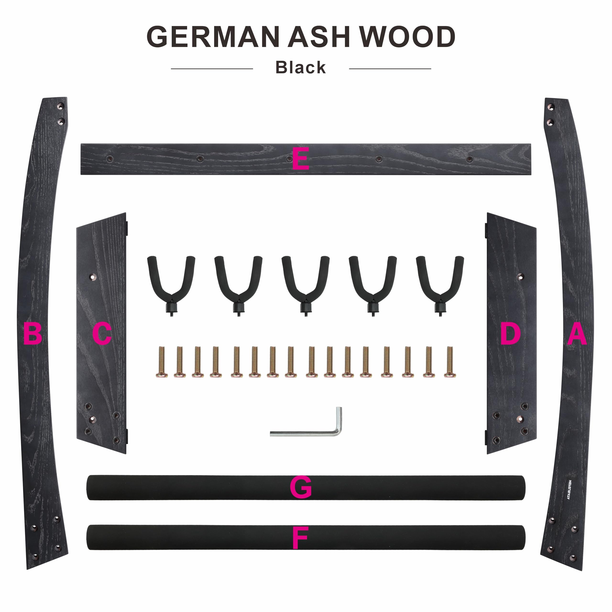 Nefelibata Guitar Stands 5 Wooden Guitar Rack Floor for Guitars and Cases, Electric, Acoustic, Bass Guitars, Cellos, German Ash