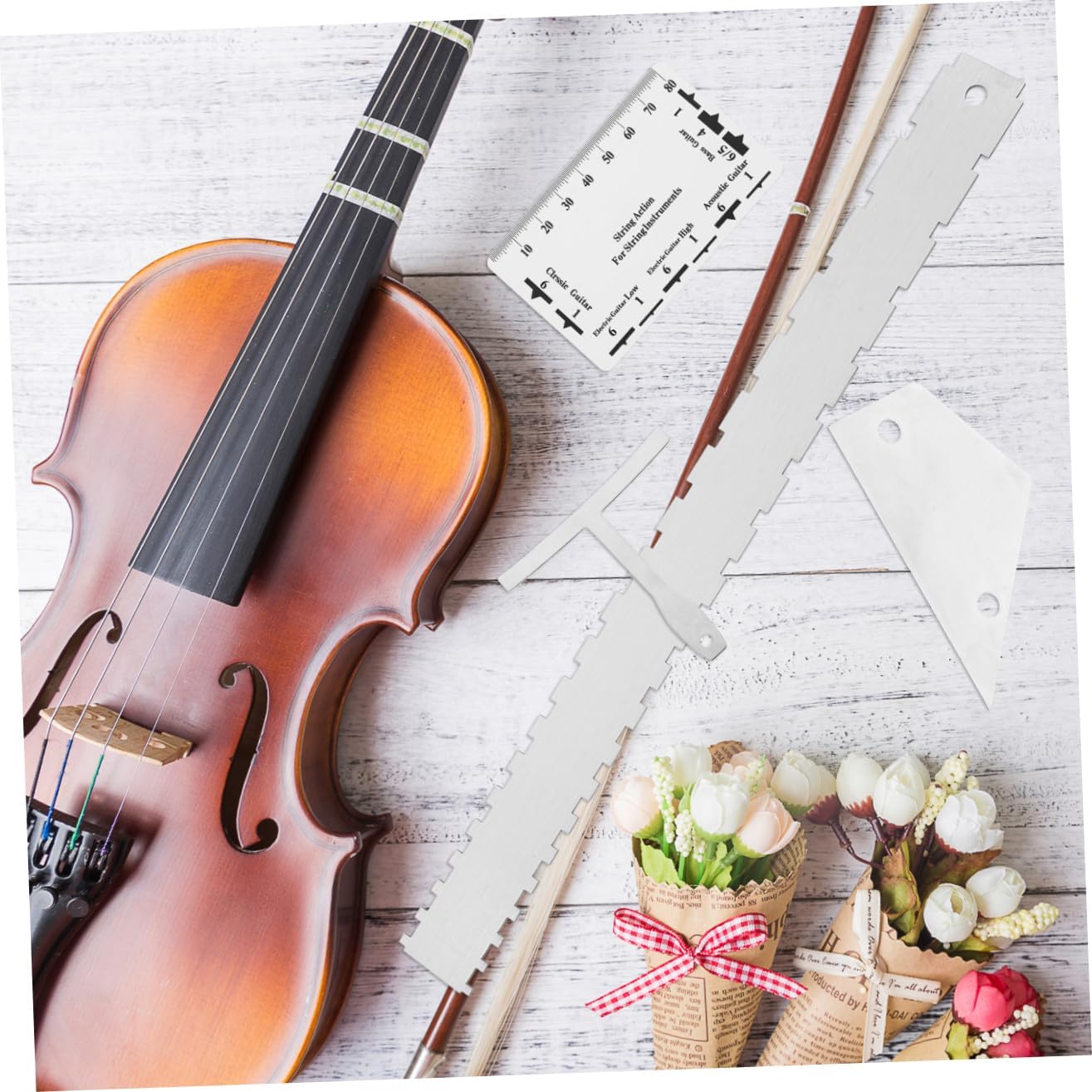 12pcs Guitar Repair Tool Kit String Action Gauge Ruler Radius Gauges Electric Bass Acoustic Guitar Accessories