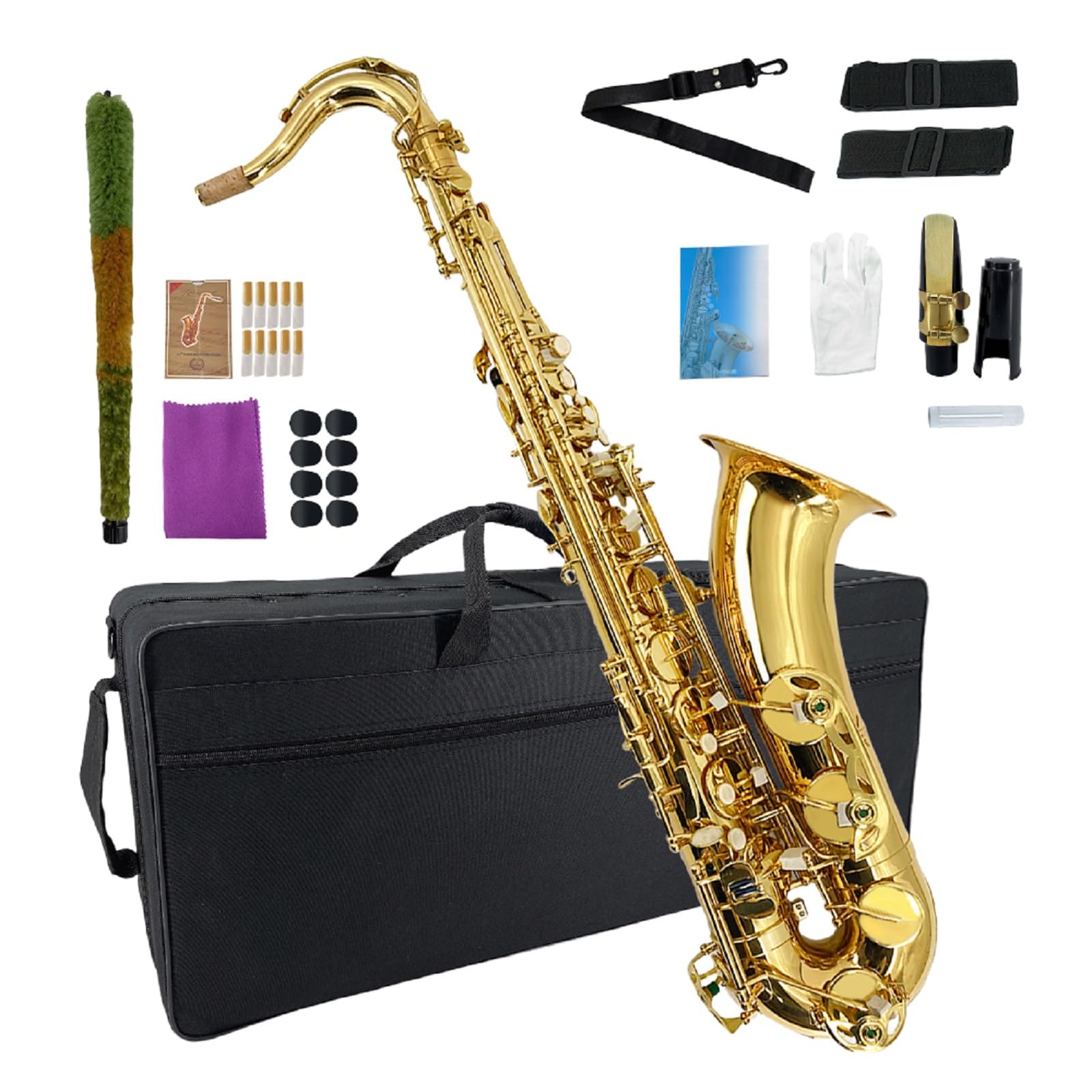 Alto Saxophone E Flat for Adults Student Sax Eb Alto Full Kit With Carrying Sax Case Mouthpiece Straps Reeds Saxophone Beginner Kit