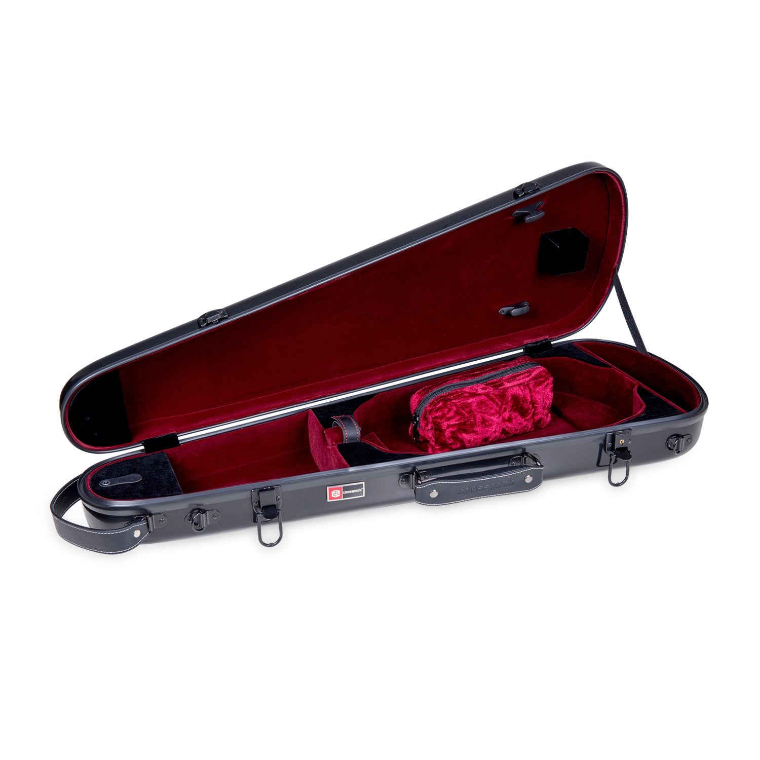 Crossrock Fiberglass Violin Case for 4/4 Full Size – Glossy Mint Blue Contoured Shell, Velvet Suspension Interior, Backpack Straps – Lightweight & Stylish (CRF1020VMB)