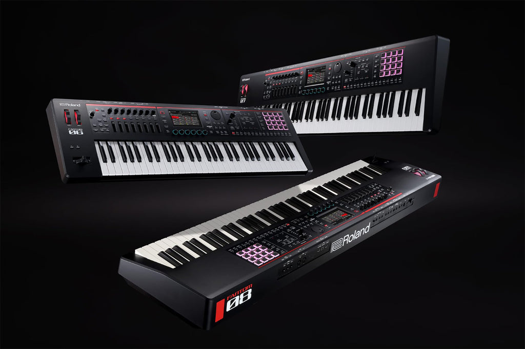Roland Fantom 8 EX 88-Key Workstation Keyboard Synthesizer Bundle with Adjustable Stand, Sustain Pedal, Online Piano Lessons, Instructional DVD, and Austin Bazaar Polishing Cloth