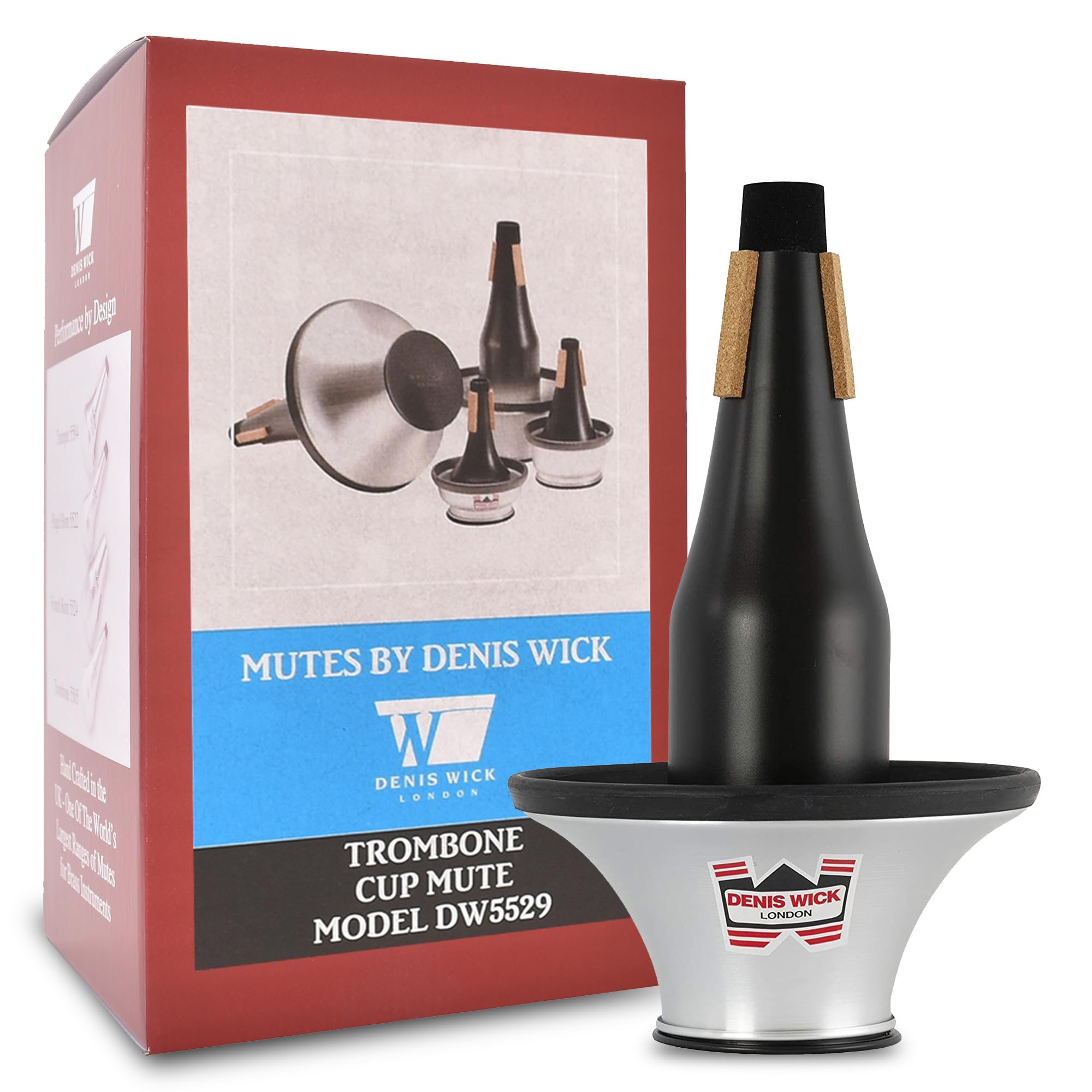 Denis Wick Adjustable Cup Mute for Bass Trombone, 5533 - Hand-Spun Aluminum Mute and Adjustable Cup Position for Varied Tone - Ideal for Practice, Performance & Recording - 11.81 x 9.45 x 9.45 Inches