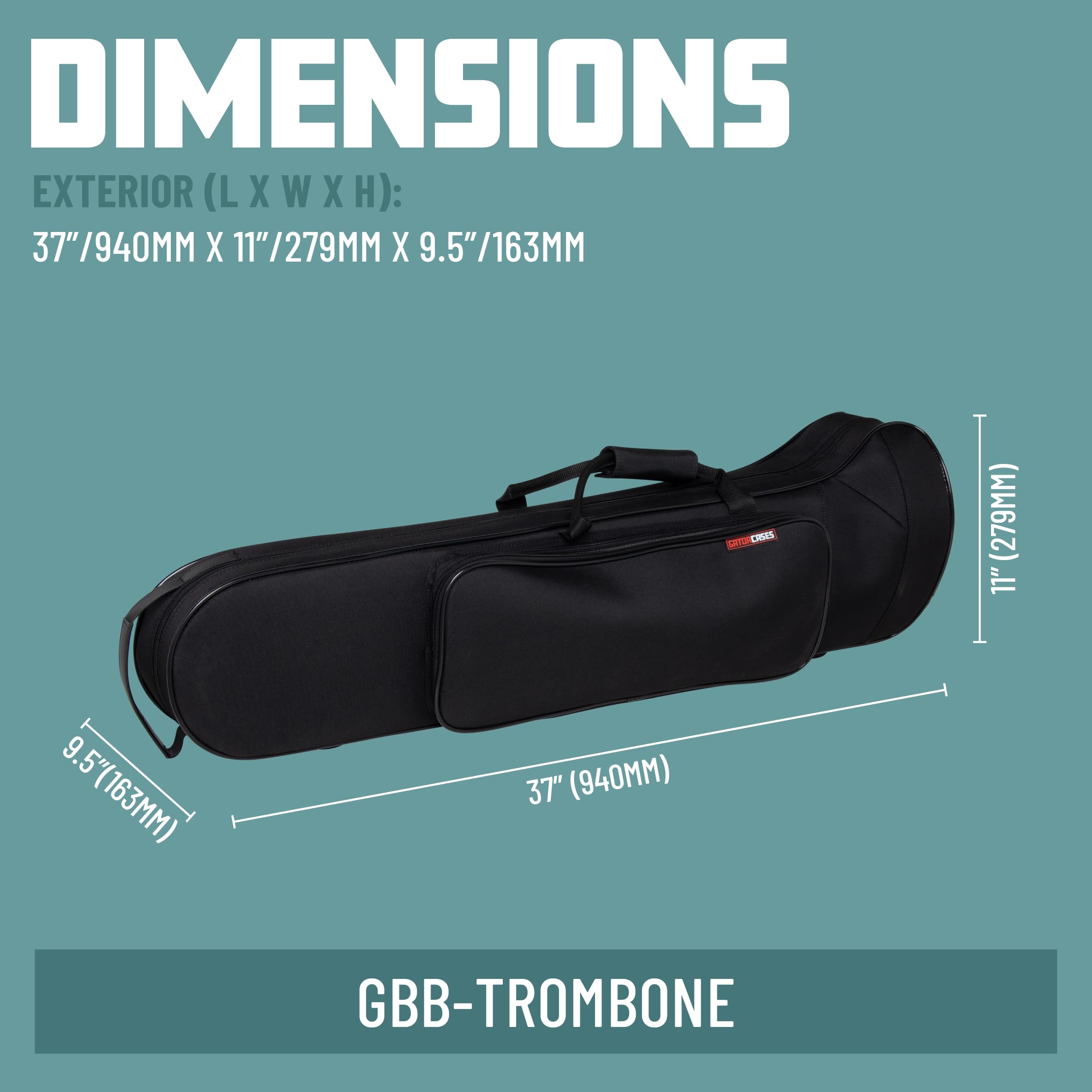 Gator Cases Largo Series Lightweight Beginner Case for Tenor Trombone; (GBB-TROMBONE)