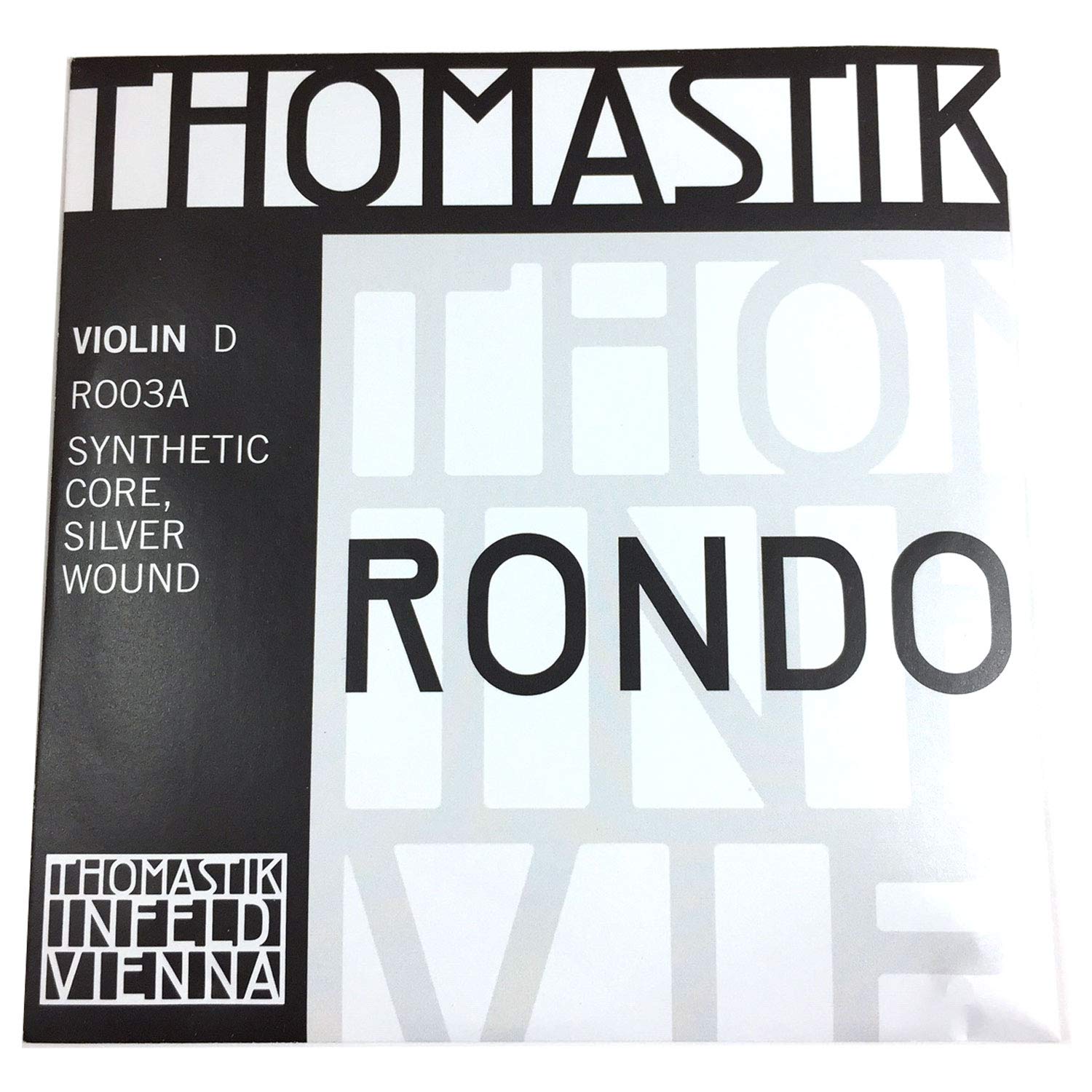 Thomastik-Infeld Rondo Violin Set – Medium Tension – 4/4 Size – RO100 – Synthetic Core, Silver and Aluminum Wound, Tin-Plated, Removeable Ball– Deep Tonal Color – Intense Focus – Fast Bow Response