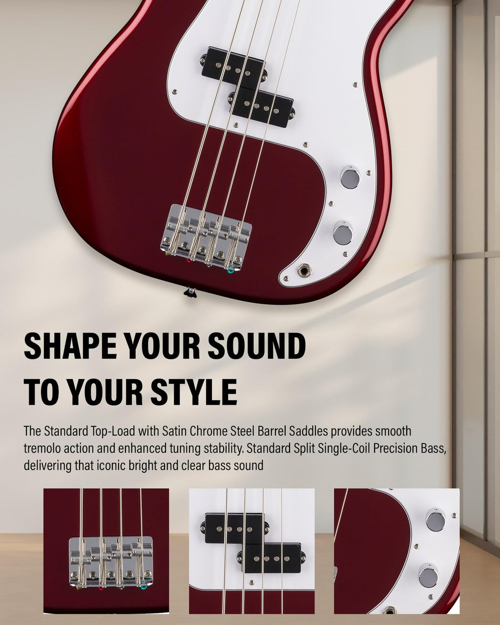 Fender Standard Jazz Bass - Olympic White Bundle with Strap, Guitar Cleaning Kit and Austin Bazaar Instructional Video