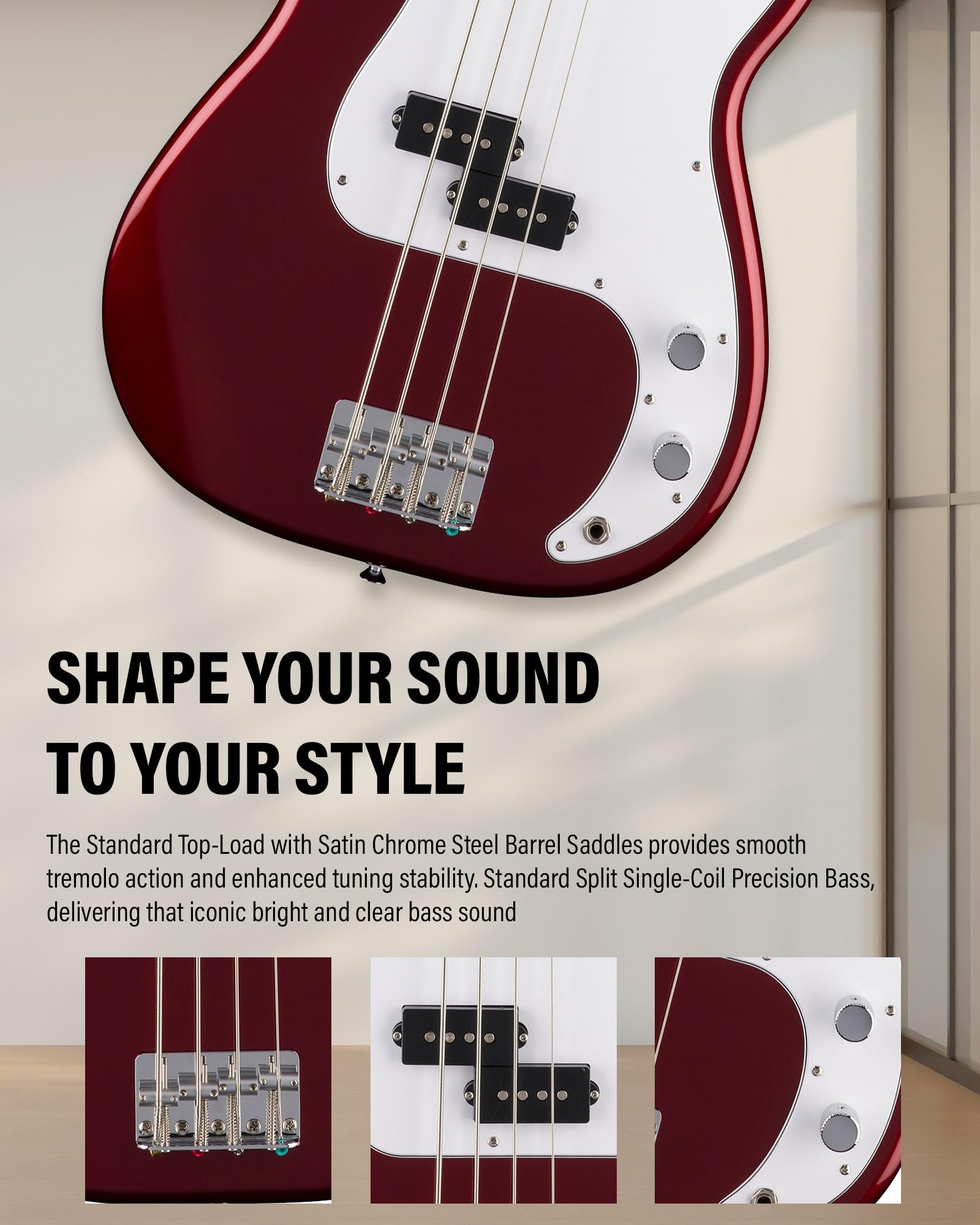 Fender Standard Jazz Bass - Olympic White Bundle with Strap, Guitar Cleaning Kit and Austin Bazaar Instructional Video