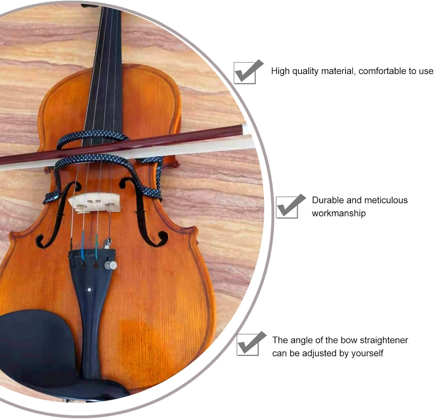 HEALLILY Violin Bow Straighten Corrector Tool Guide Fiddle Bow Collimator Beginner Starter Violin Training Teaching Accessory 8X10CM