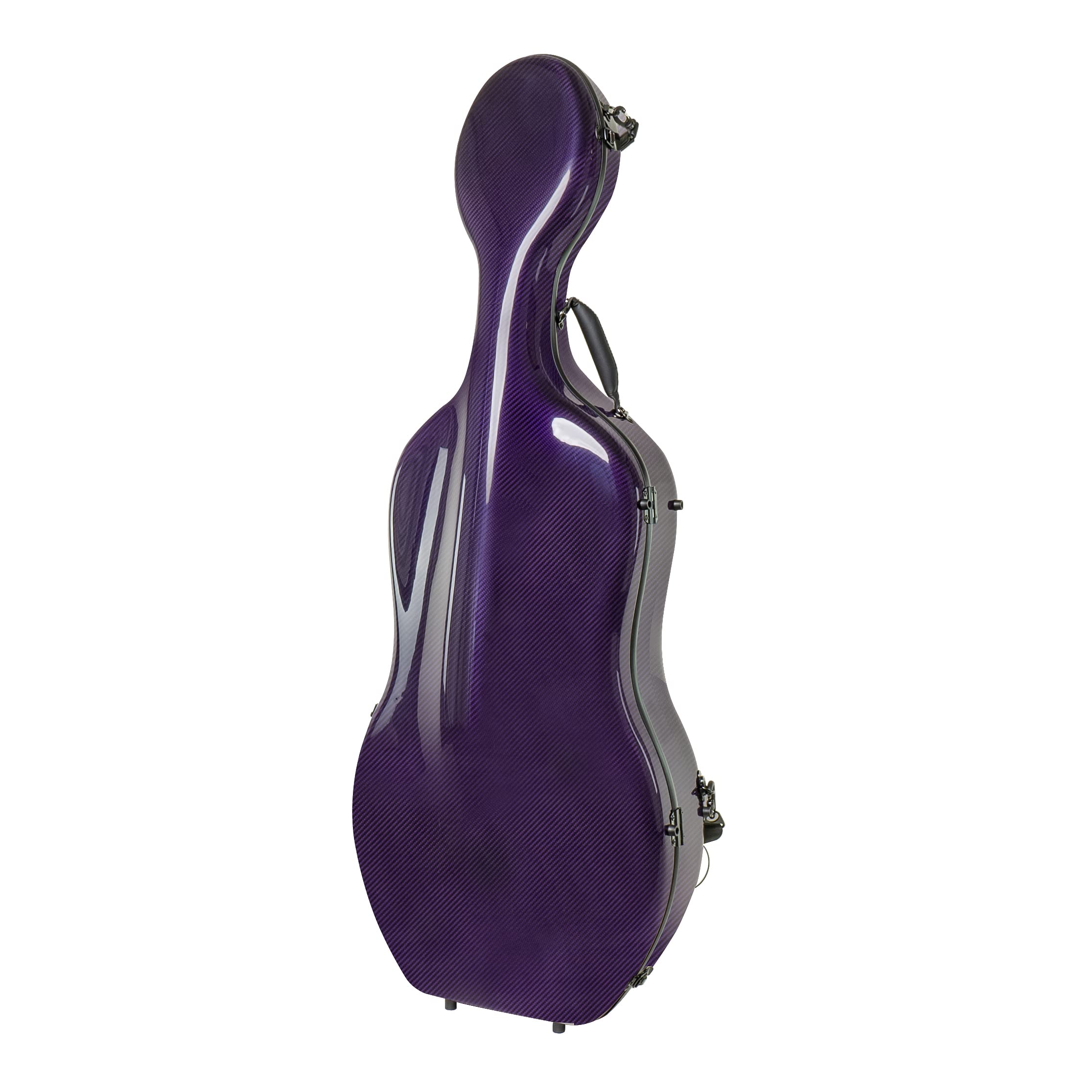 MI&VI CC-9001 Pure 100% Carbon Fiber Cello Case (Full Size) 4/4 with Wheels | Carry Straps | 8lb Lightweight | Tough Shell (3K Blue)
