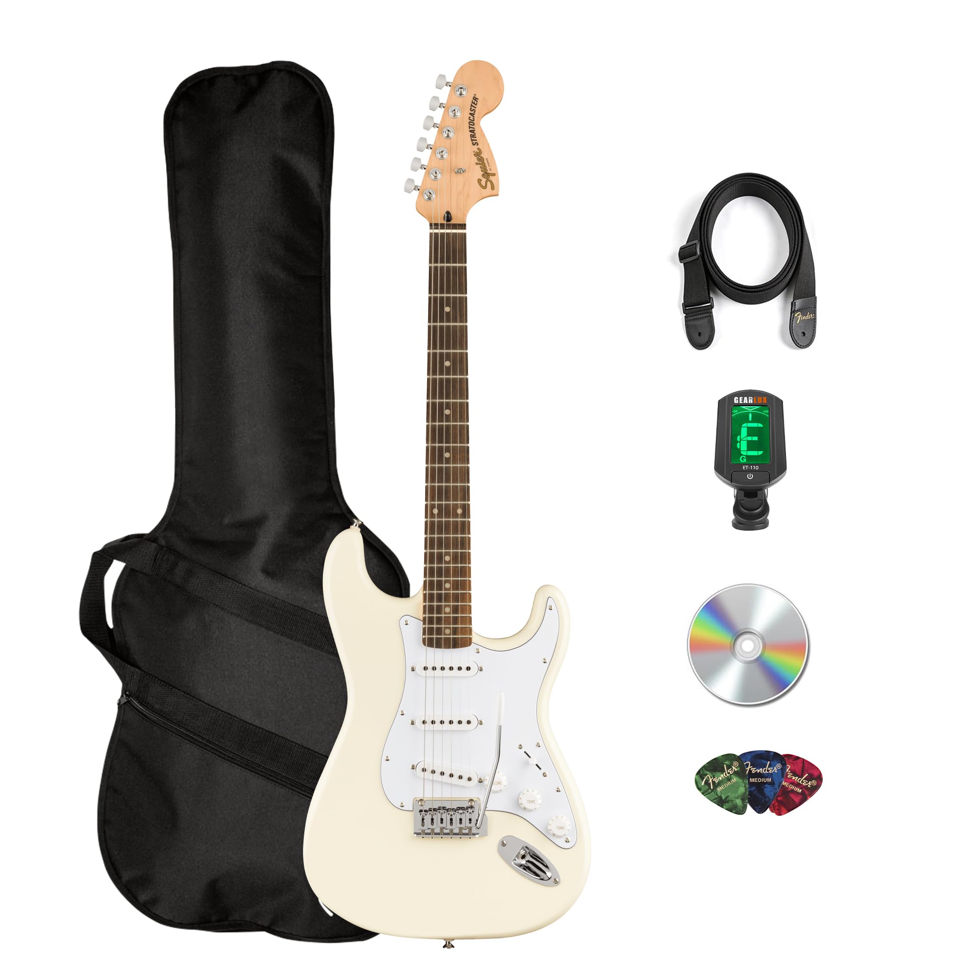 Fender Squier Affinity Stratocaster FMT HSS - Sienna Sunburst Bundle with Frontman 10G Amplifier, Gig Bag, Tuner, Instrument Cable, Strap, Picks, and Austin Bazaar Instructional DVD