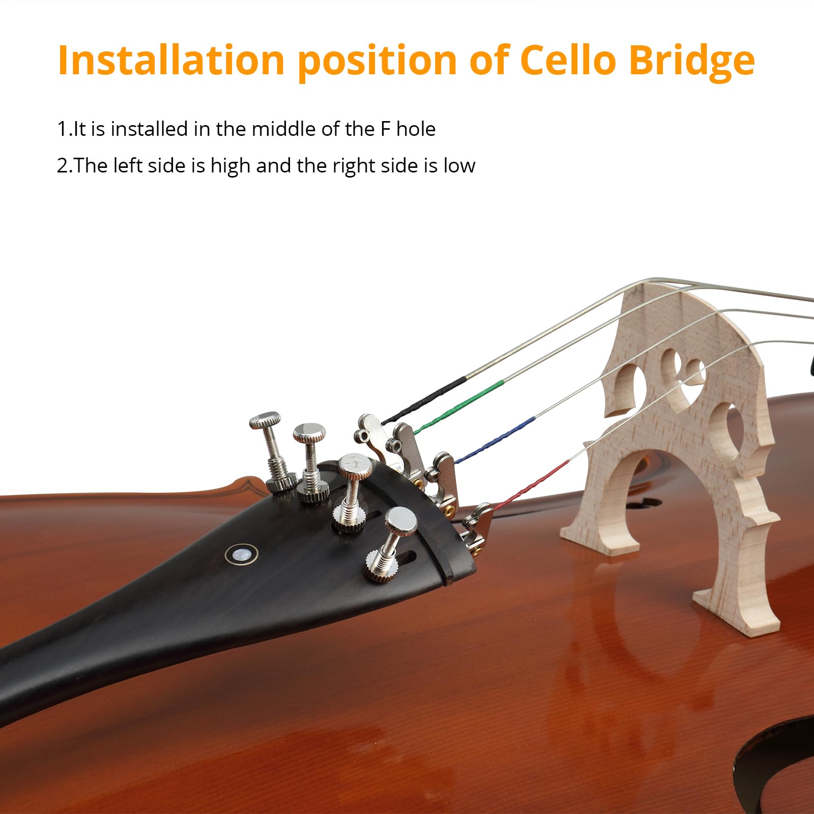 4/4 Full Size Cello Set,Professional Handmade Solid Wood Acoustic Cello with Portable Bag,Bow,Rosin,Cello Musical Instrument for Beginners & Adults (Natural)