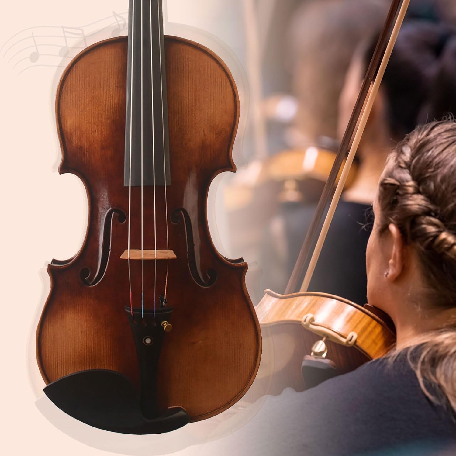 MV7000 Gua 1741 "Vieuxtemps" Copy 4/4 Full size Handmade violin,One piece back!Skillfull oil antique varnish !Professional with Oblong case,shoulder Rest&Bow