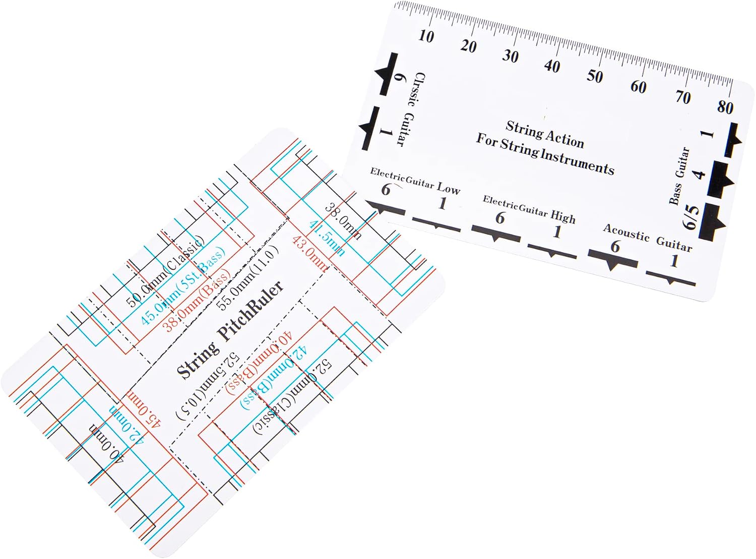 3Pcs Yootones String Action Ruler Gauge Measuring Tool Compatible with Electric Acoustic Guitar Bass