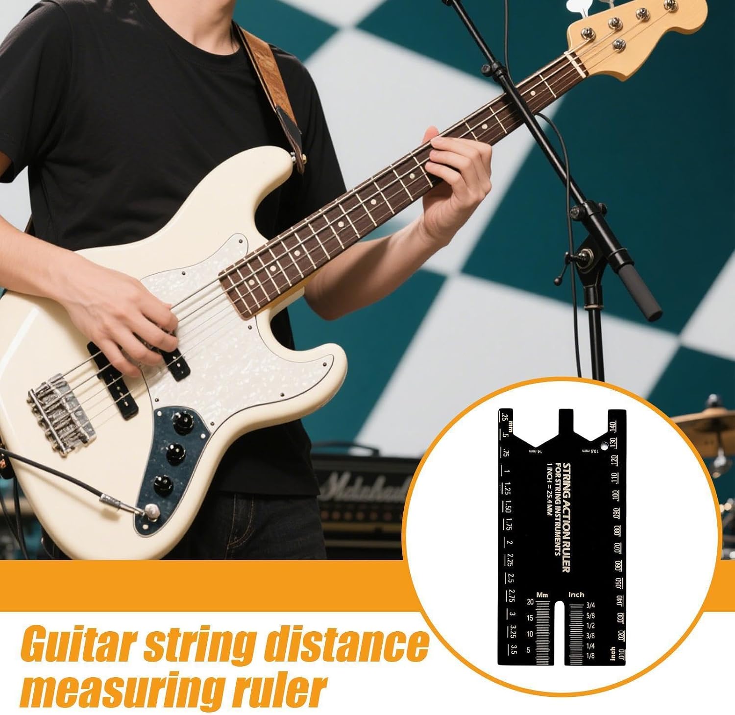 String Action Ruler Precision Setup Tools | Fretboard Radius Gauge Luthier Tools for Performance Measurement Maintenance Repair Player Beginners
