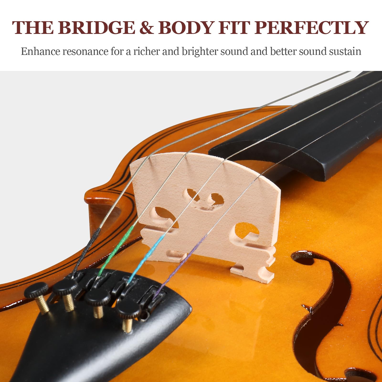 Ktaxon Violin for Beginners Students, Acoustic Violins 4/4, Full Size Fiddle Kit with Case, Bow, Rosin, Adult Teens Learners Age 11+ (Natural)