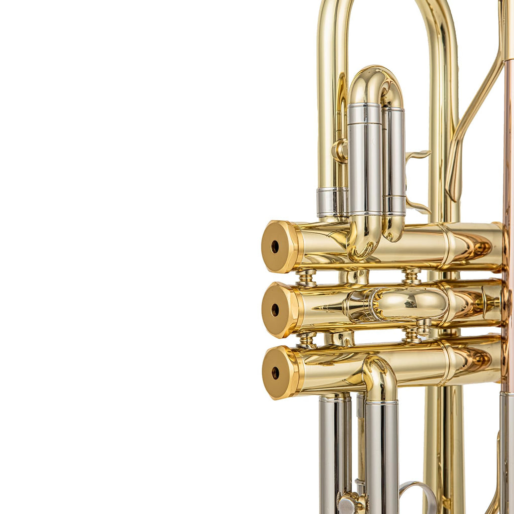 Bb trumpets red gold brass leadpipe mouthpipe advanced student professional trumpet Musical Instruments For Beginner Adults (710 gold brass)