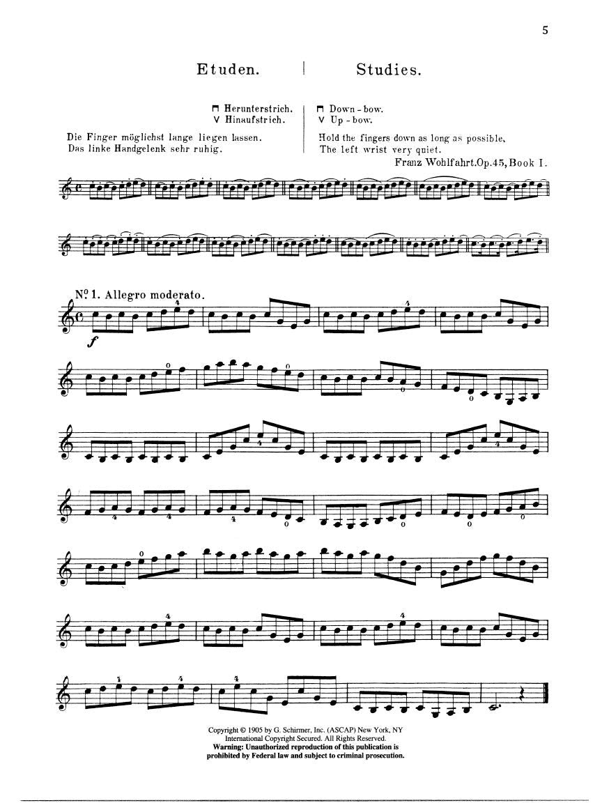 Franz Wohlfahrt - 60 Studies, Op 45 Complete for Violin | Essential Violin Etudes and Exercises for Beginners and Intermediate Players | Classical Violin Technique Book for Students and Teachers