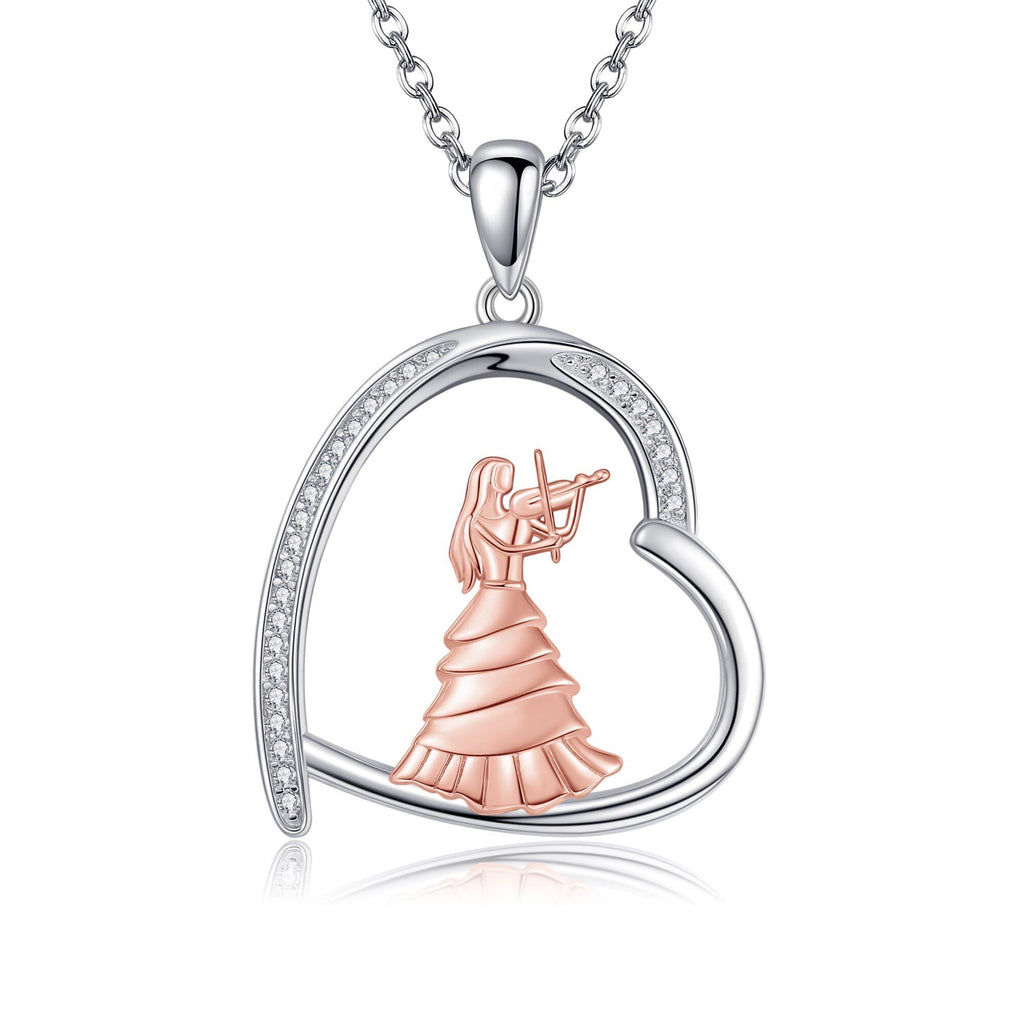 Sterling Silver S925 Ballet/Violinists/Gymnastics/Cello/Runner/Tennis/Piano/Artist Necklace Jewelry Gifts for Women Christmas Gift