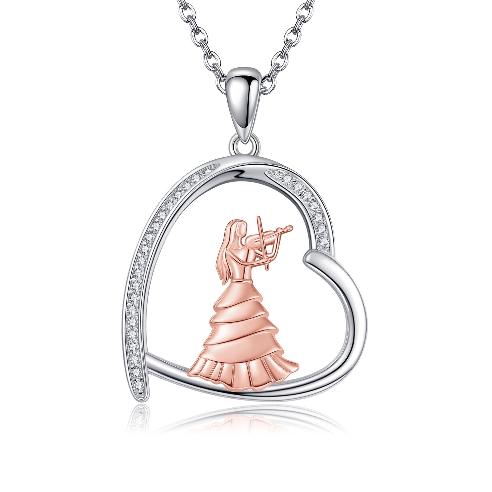 Sterling Silver S925 Ballet/Violinists/Gymnastics/Cello/Runner/Tennis/Piano/Artist Necklace Jewelry Gifts for Women Christmas Gift