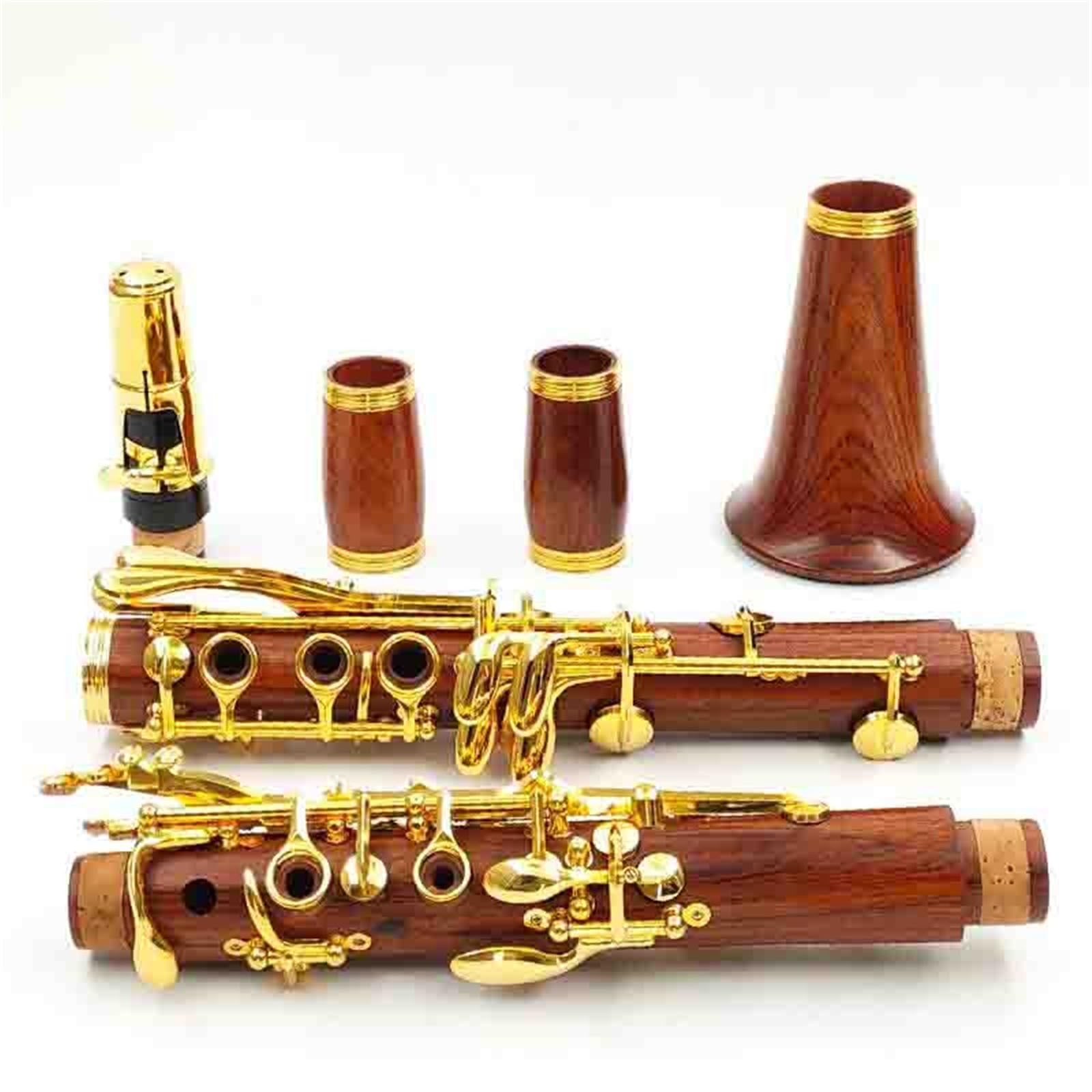 Professional Clarinet Rosewood BB Rose Gold Plated Keys Coaxial Clarinet Instrument(1)