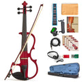Cobalt Blue Silent Electric Violin 4/4 Full Size, Acoustic-Electric Violin for Beginners & Students, Quiet Practice with Headphones, High-Fidelity Pickup, Complete Starter Kit