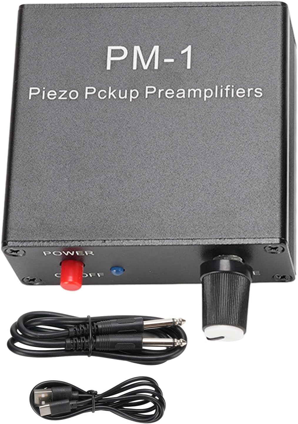 Piezo Pickup Preamp Amplifier for Guitar Cello Violin Ukulele Mandolin with Type C Charging Cable 10 Hours Battery Life