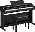 Yamaha Arius Series 88-Key Weighted Digital Piano Keyboard, Full Size, GrandTouch-E Action, CFX Concert Grand Piano Sound, 3-Pedal Unit, Bench Included, Classic Upright Design in Black YDP-166B