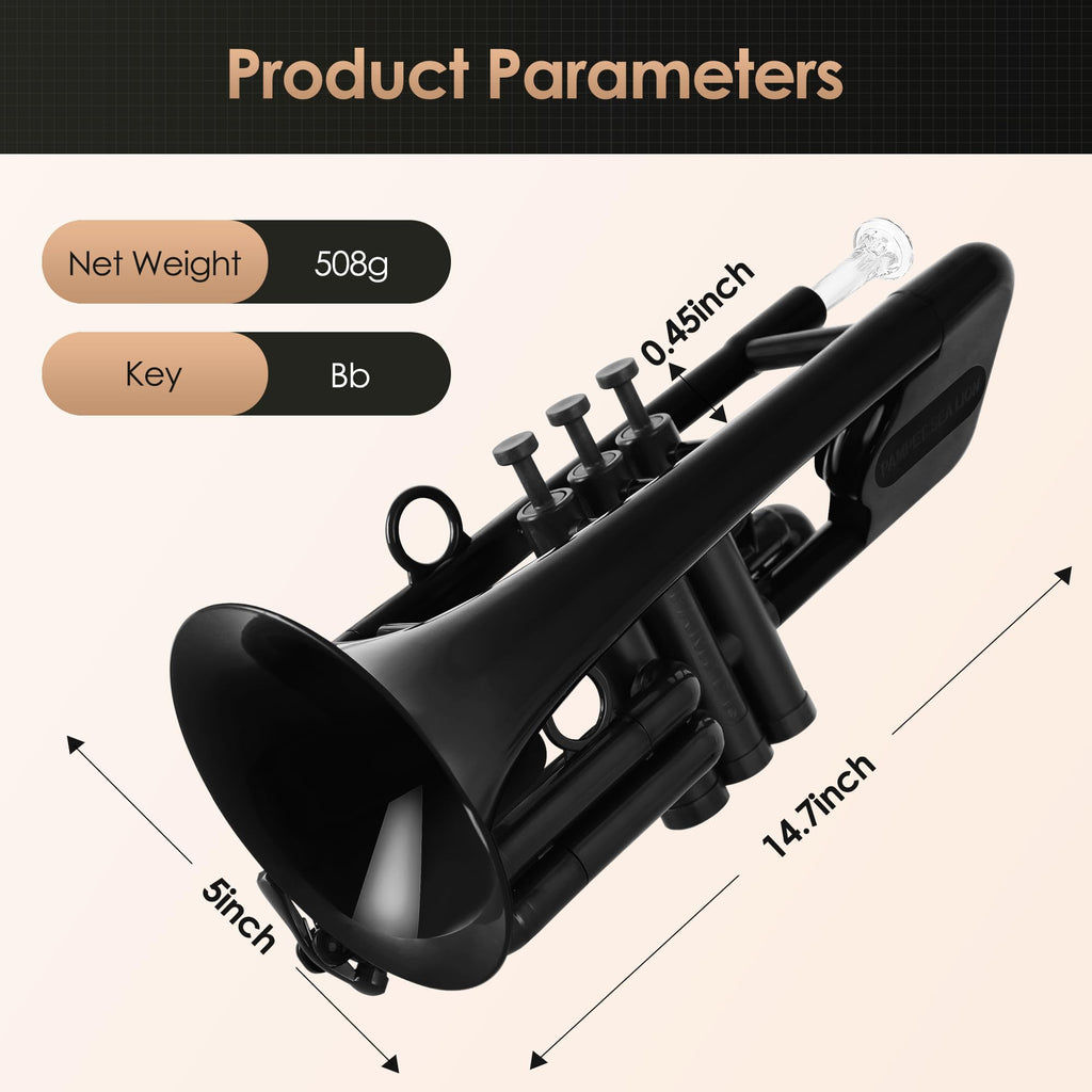PAMPET SEA LION Professional Plastic Bb Trumpet Standard Trumpets Trumpet Set for Student Beginner Bb Trumpet Instrument (Red)