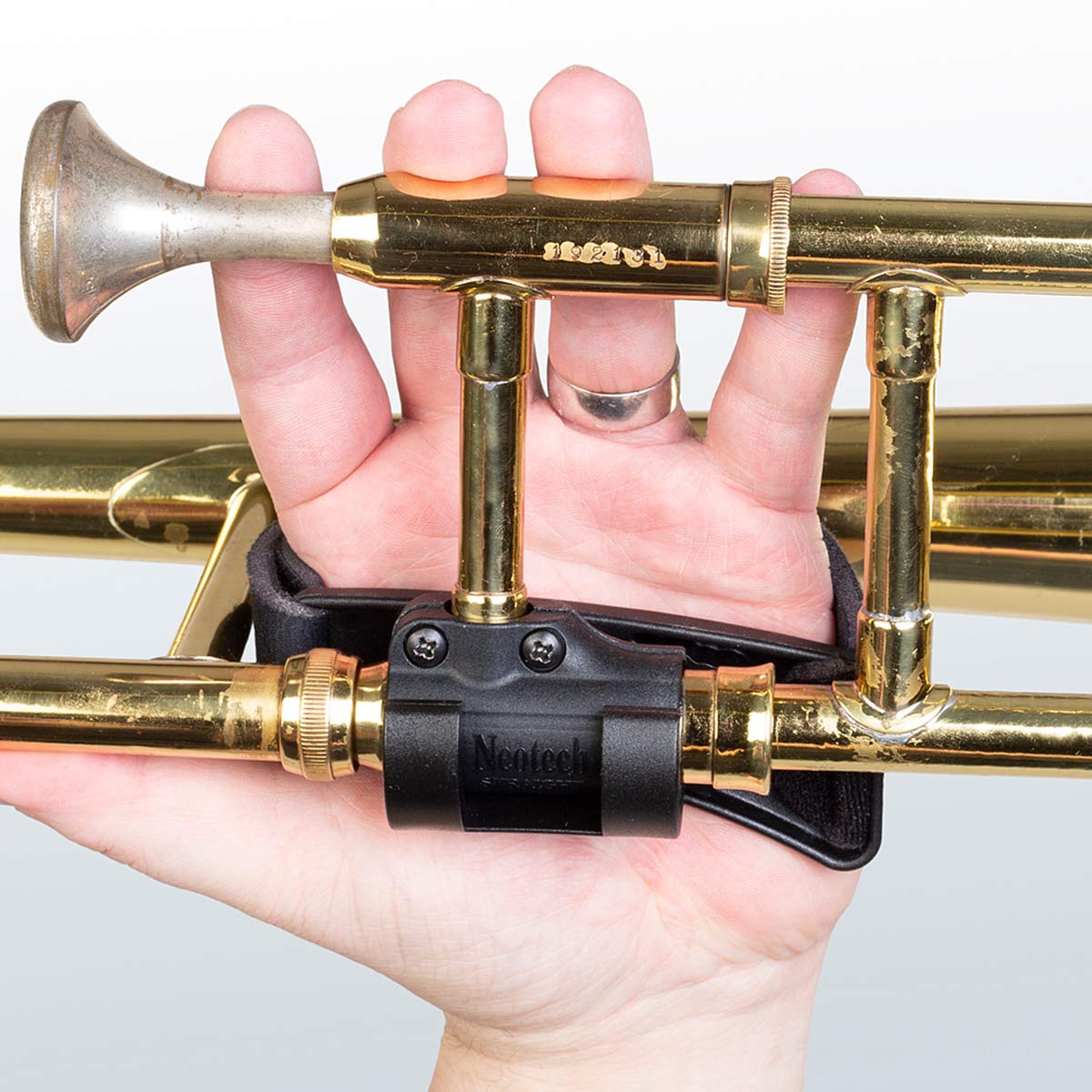 Neotech Trombone Hand Grip – Adjustable Neoprene Hand Support for Bass Trombone | Ergonomic Grip Rest for Comfort & Control – Black, Made in USA