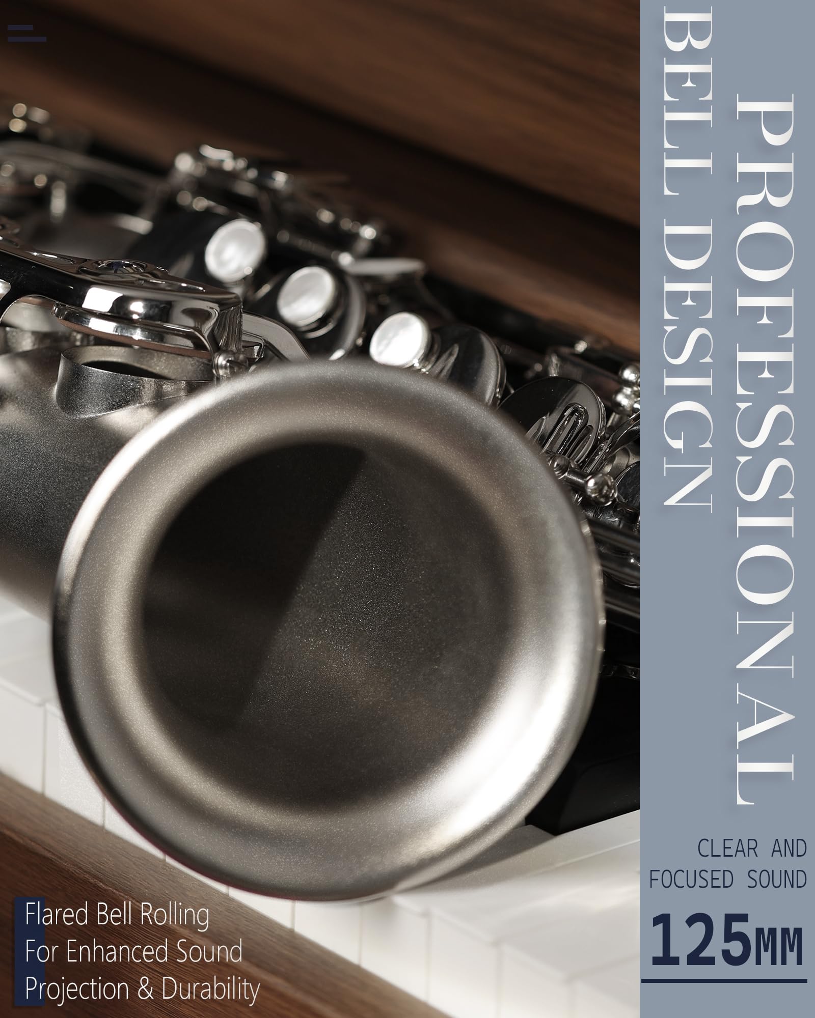 AKLOT Handcrafted E-Flat Alto Saxophone: Matte Silver Brass Body with Warm, Rich Tone, Secure Air Seal, Smooth 23-Key System, Includes Reeds, Premium Leather Case and Saxophone Cleaning Kit (CH-FM)