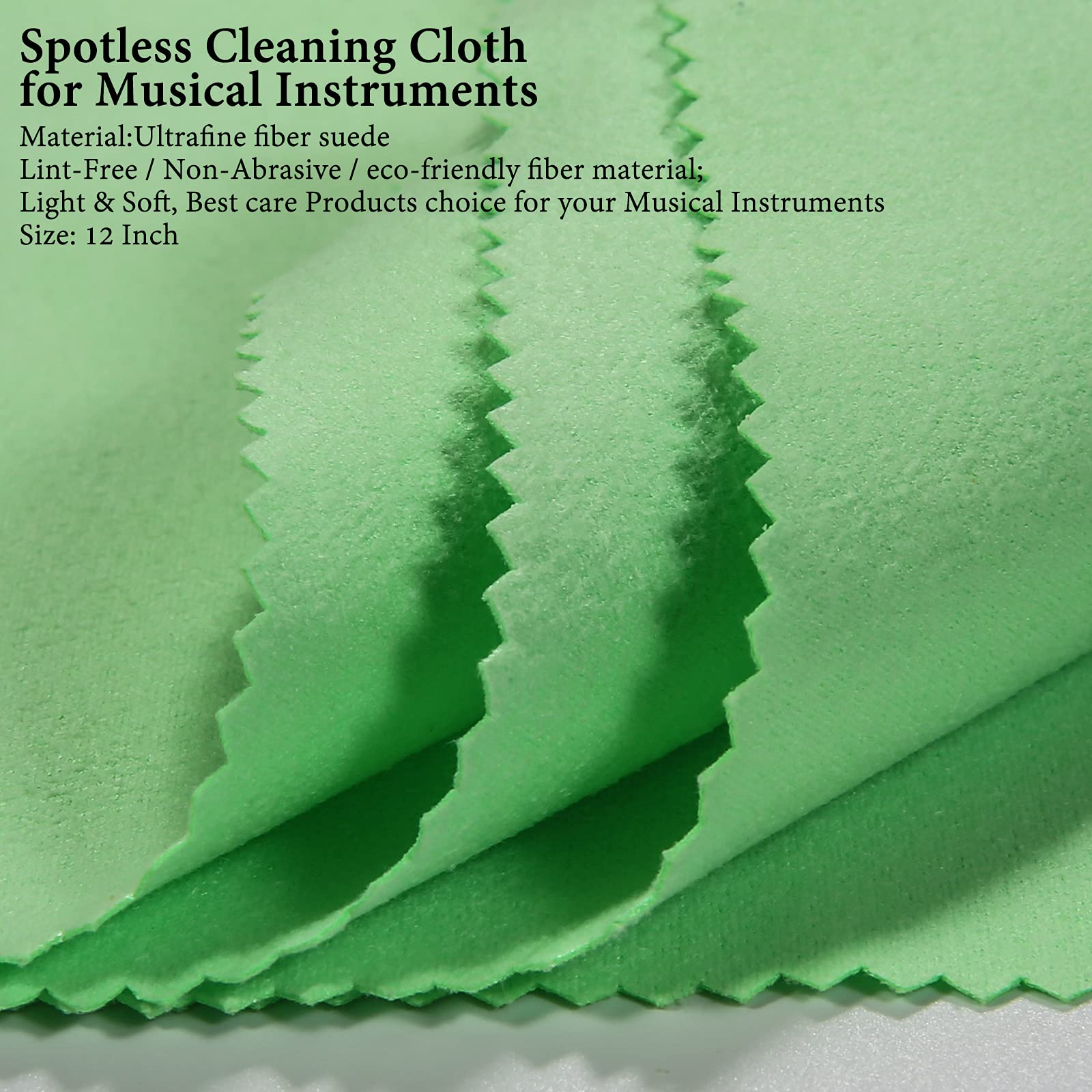 Guitar Cloths Ultrafine fiber suede (12"x12" Cloths) Plush Polishing Cloths for Musical Instruments Premium Polishing & Cleaning Cloths for Guitar Violin Piano Clarinet Trumpet (6 Pack Blue)