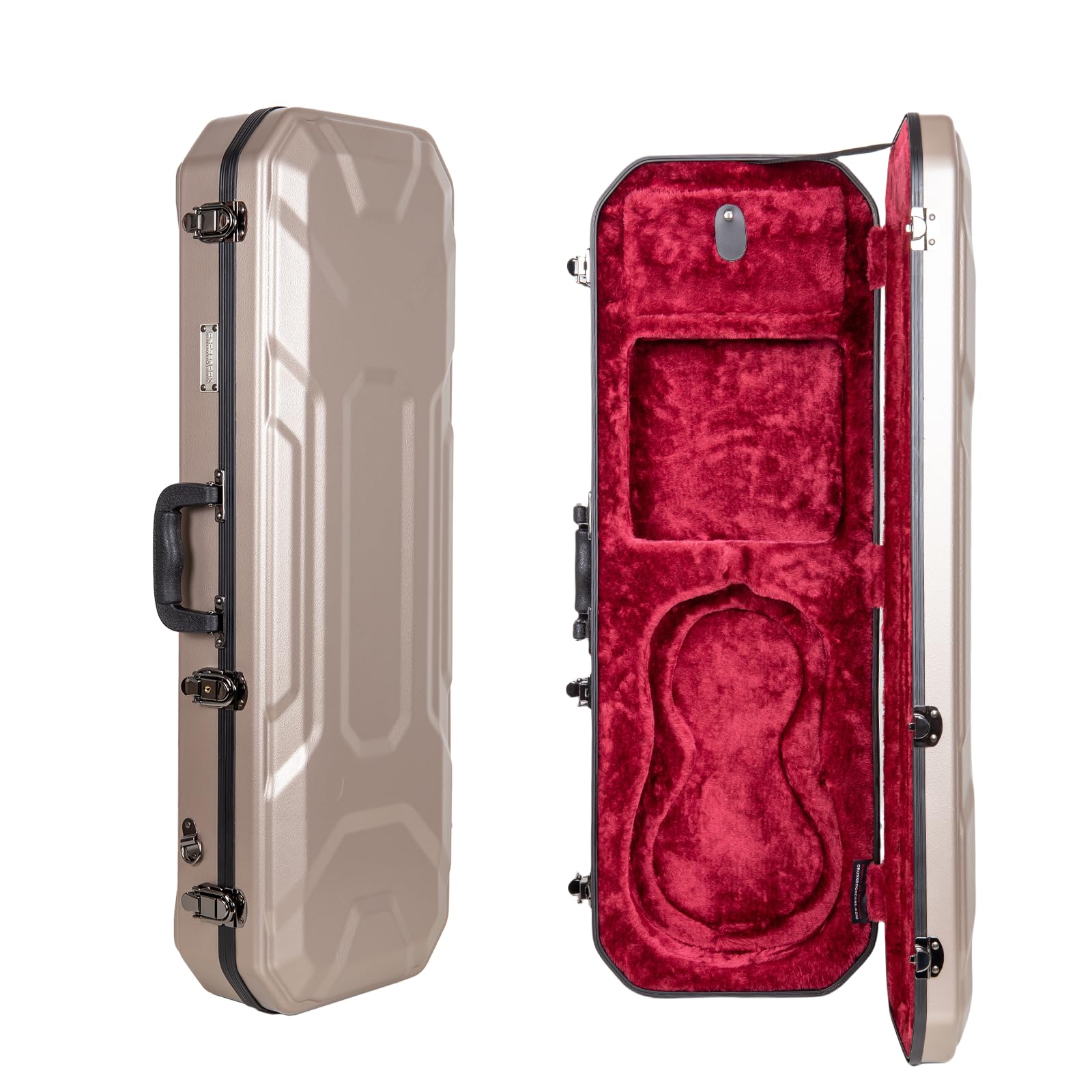 Crossrock Shaped Violin Case for 4/4 Full-Size Violin | Interior Accessory Compartment, 2 Bow Holders, Security Lock, Detachable Shoulder Straps - Black (CRA880VFBK)
