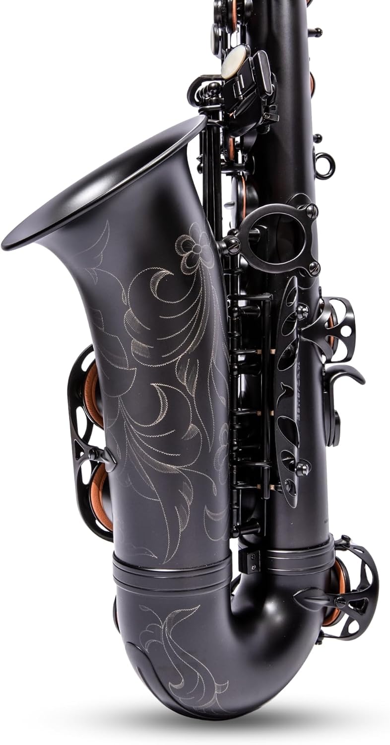 BetterSax Session Alto Saxophone Matte Black Finish — Hand-Crafted Professional Saxophone — Enhanced Tone, Projection & Ergonomics — Includes Professional Hand-Finished Mouthpiece