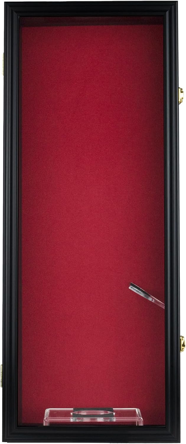 DisplayGifts Saxophone Display Case Saprano Alto Saxophone Stand Holder Wall Mount Shadow Box - 98% UV Protected & Lockable Black Frame