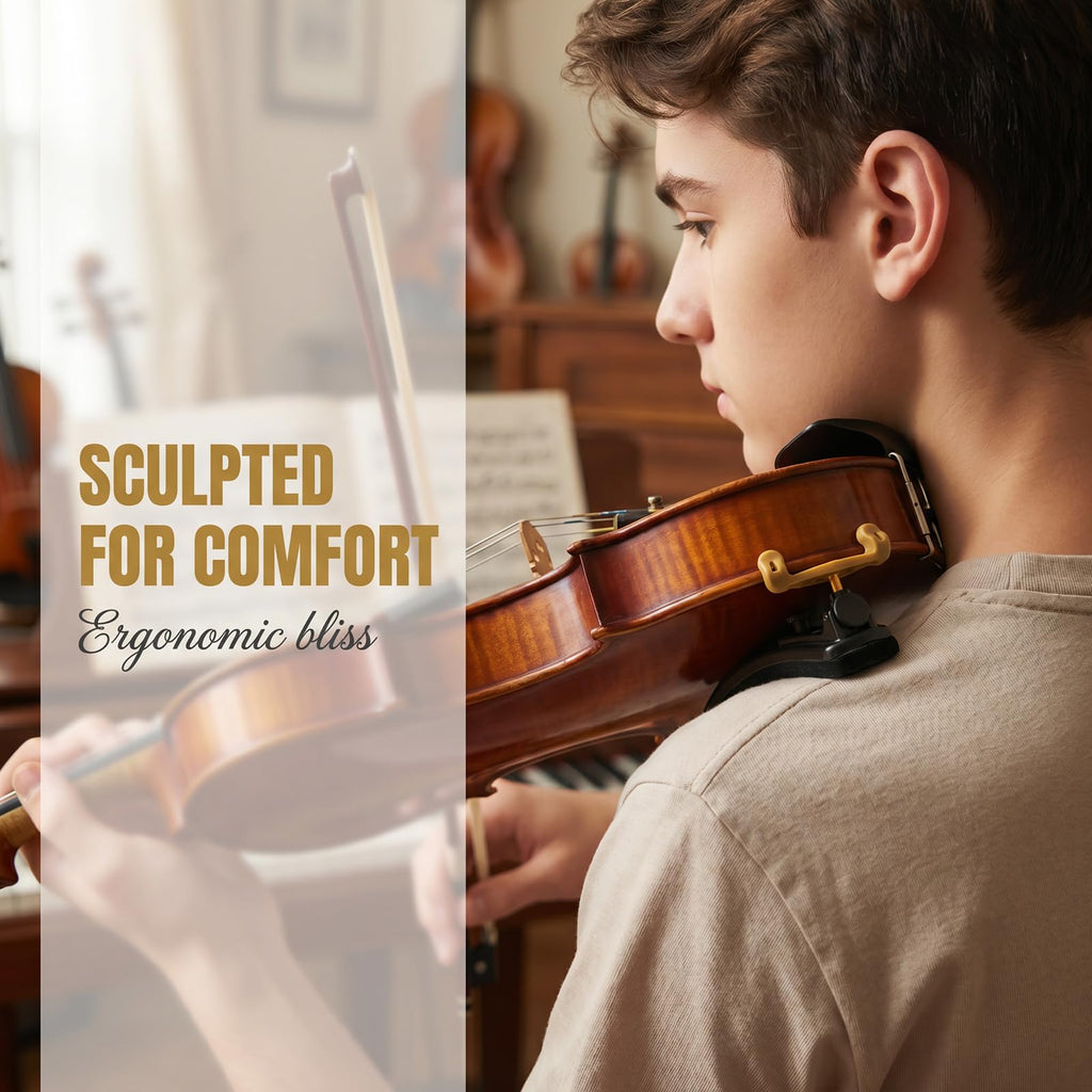 Violin Shoulder Rest 4/4 3/4 Size, Adjustable Collapsible Shoulder Rest for Violin, Ergonomic Violin Accessories for Beginners & Professionals (Classic 3/4-4/4)