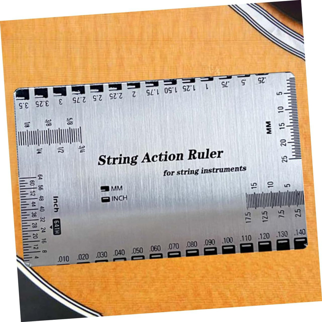Acoustic Guitar Setup Tool Metric Ruler String Gauge for Luthier Repair