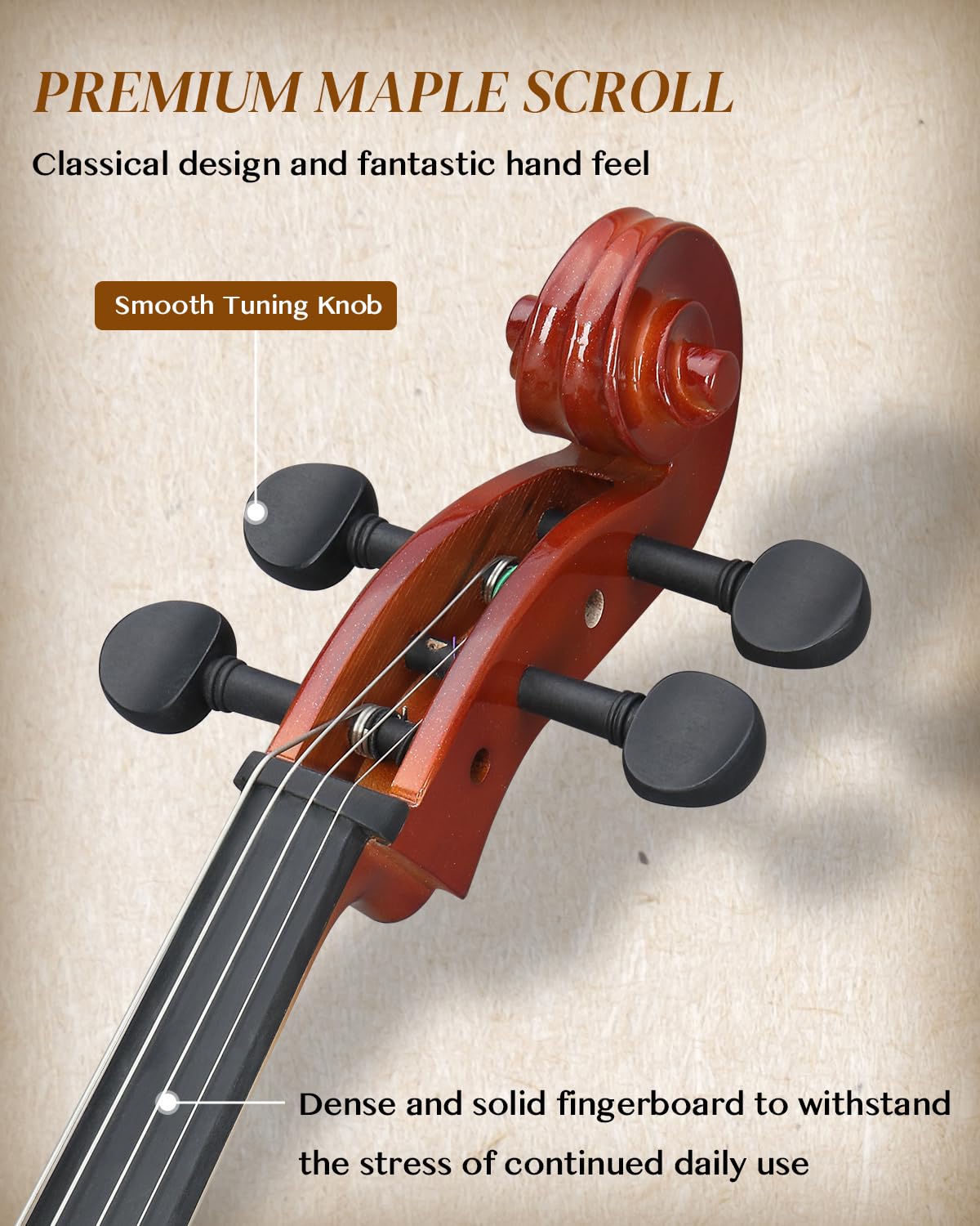 Ktaxon 4/4 Full Size Electric Cello with Classic Scroll, Premium Fingerboard & Unmatched Pickup,Includes 7mm Padding Bag, Bow, Rosin & Headphones, Electric Cello for Beginners Adults (Natural)
