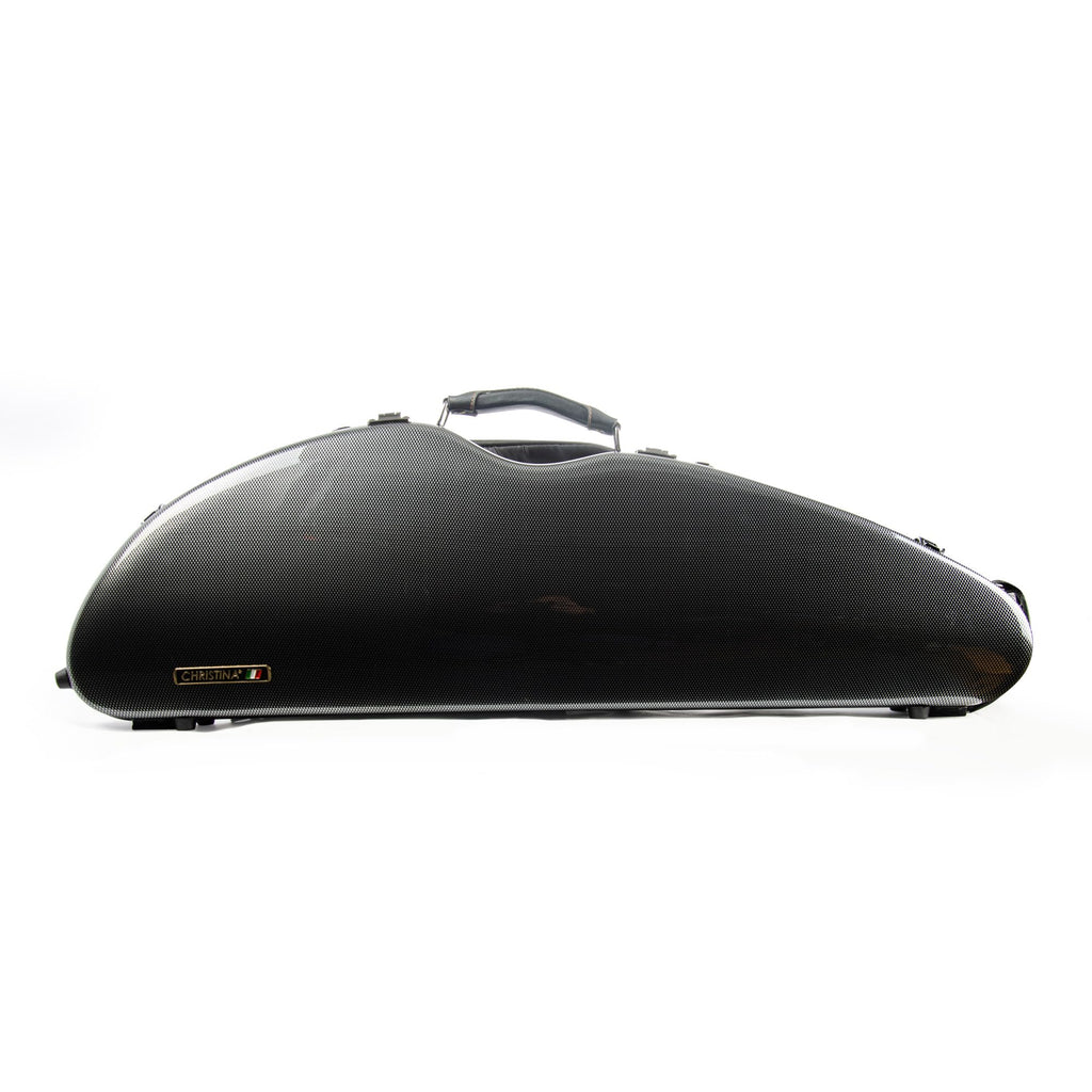 4/4 Full Size Violin case High-Strength Carbon Fiber Half Round Violin Music Bag With Combination Lock and Extra Bag Black Violin Hard Case (VB-Semicircle-BlackDot spot)