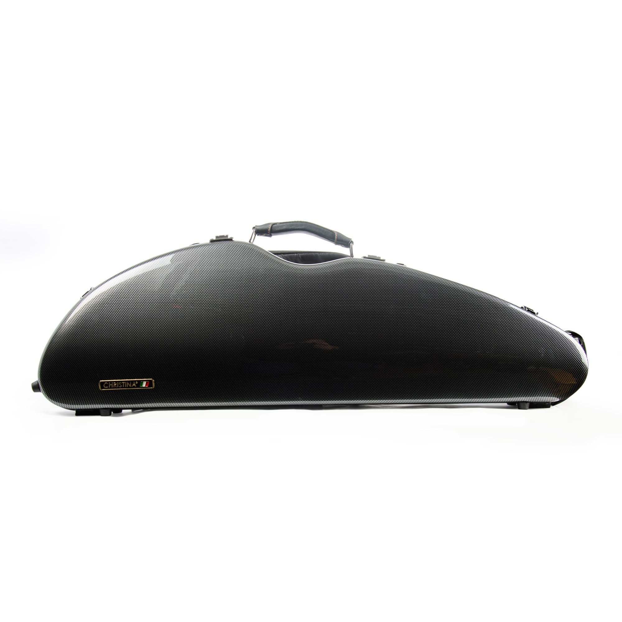 4/4 Full Size Violin case High-Strength Carbon Fiber Half Round Violin Music Bag With Combination Lock and Extra Bag Black Violin Hard Case (VB-Semicircle-BlackDot spot)
