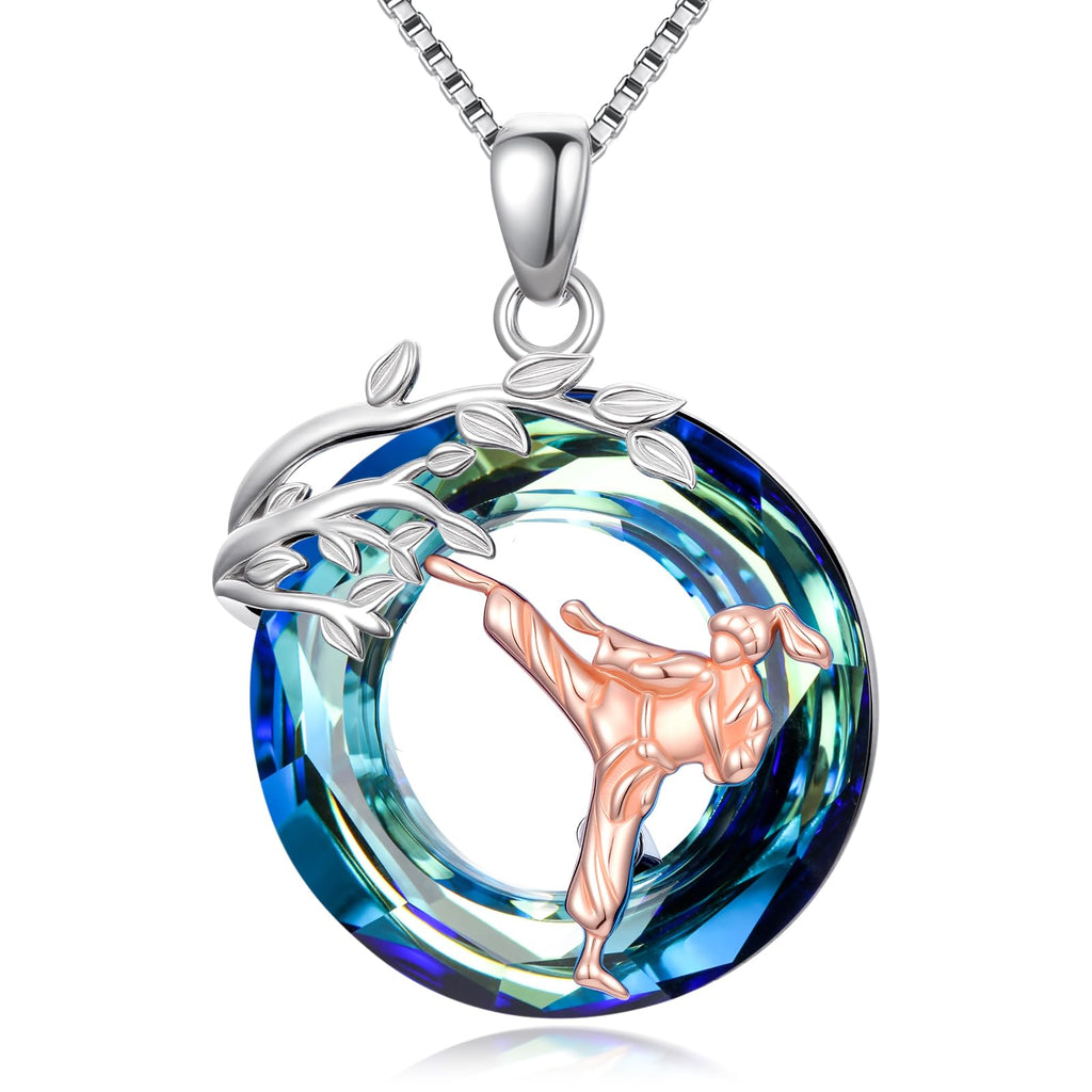 Sport/Music Necklace for Women 925 Sterling Silver Crystal Pendant Tree of Life Jewelry Gifts for Sport Players