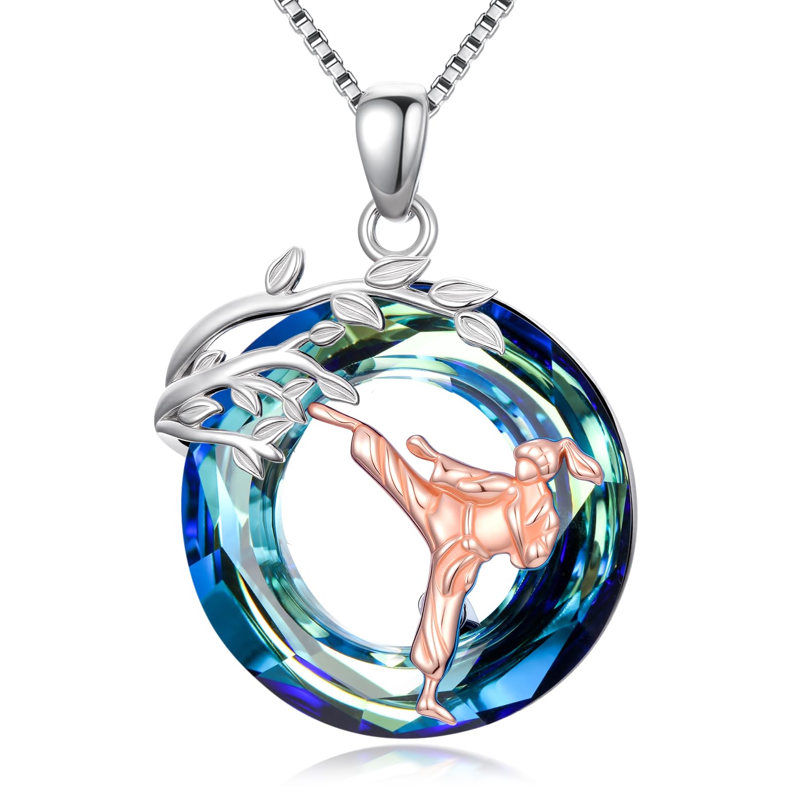 Sport/Music Necklace for Women 925 Sterling Silver Crystal Pendant Tree of Life Jewelry Gifts for Sport Players