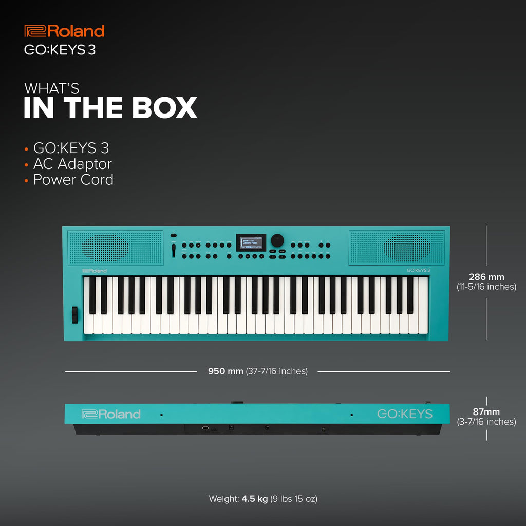 Roland GO:KEYS 3 Music Creation Keyboard | 61-Note Keyboard | Built-In Stereo Speakers | Bluetooth Audio/MIDI Support for Music Streaming - Dark Red