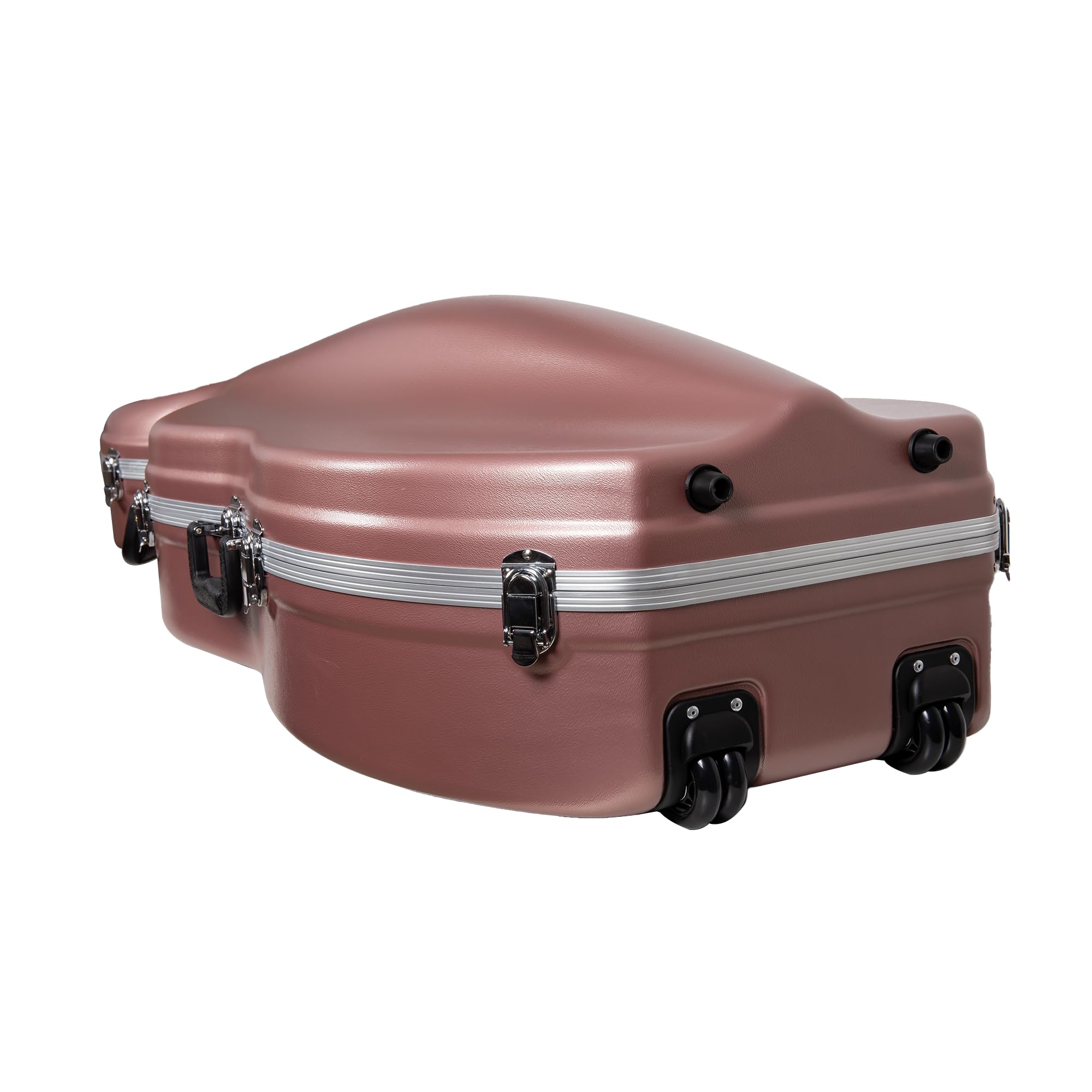 Crossrock ABS Cello Case for 4/4 & 3/4 Size | Wine Red Velvet Interior, Molded Hardshell with Wheels, Lock, Dual Bow Holders & Backpack Straps-Dark Red (CRA862CEFDR)