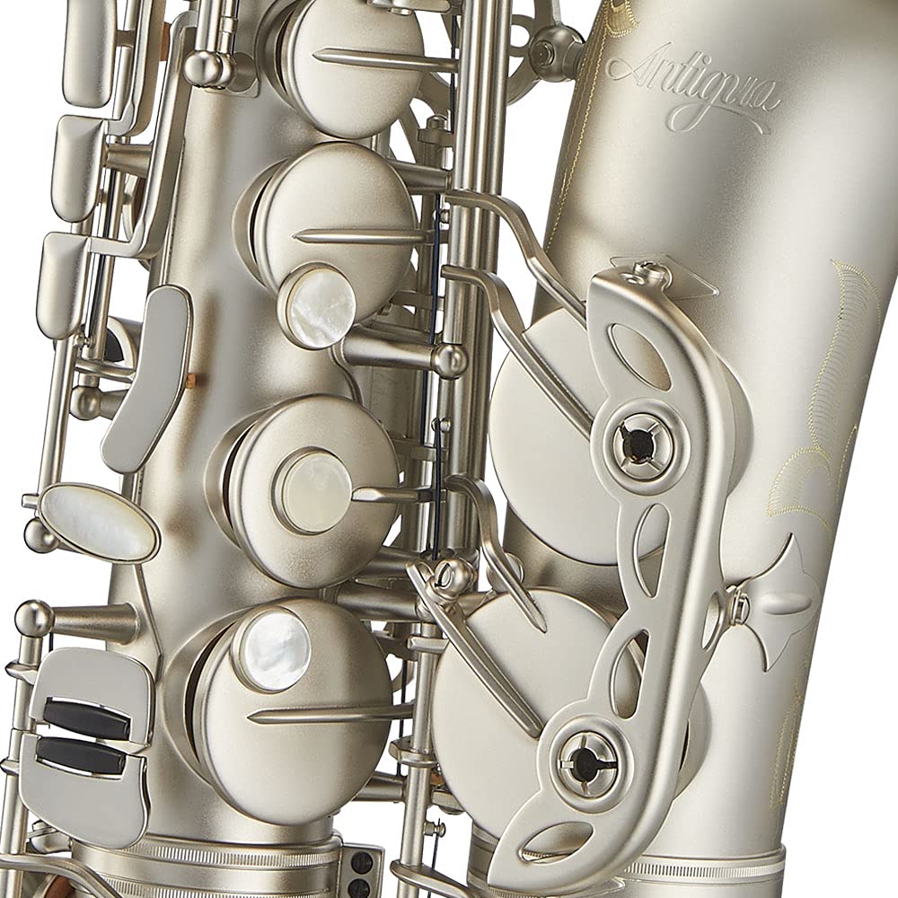 Antigua Winds PowerBell Professional Eb Alto Saxophone (Yellow brass/classic nickel plated/enlarged bell/new neck design/ergonomic design/hand engraving/ABS case)/WRAS4248CN