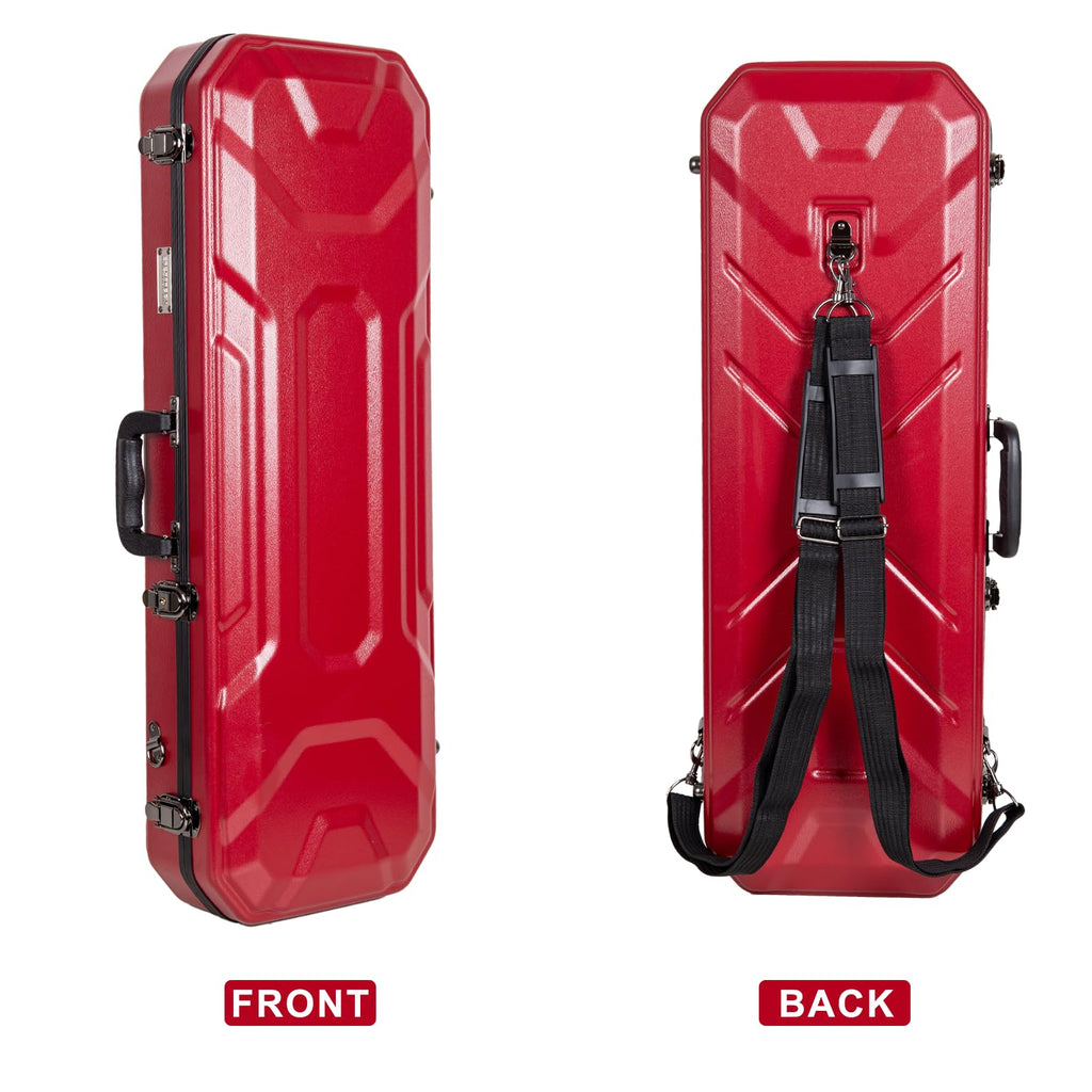 Crossrock 4/4 Violin Case with Carbon Pattern | Lightweight PC Shell, Plush Interior, Backpack Straps – Stylish & Protective for Daily Practice