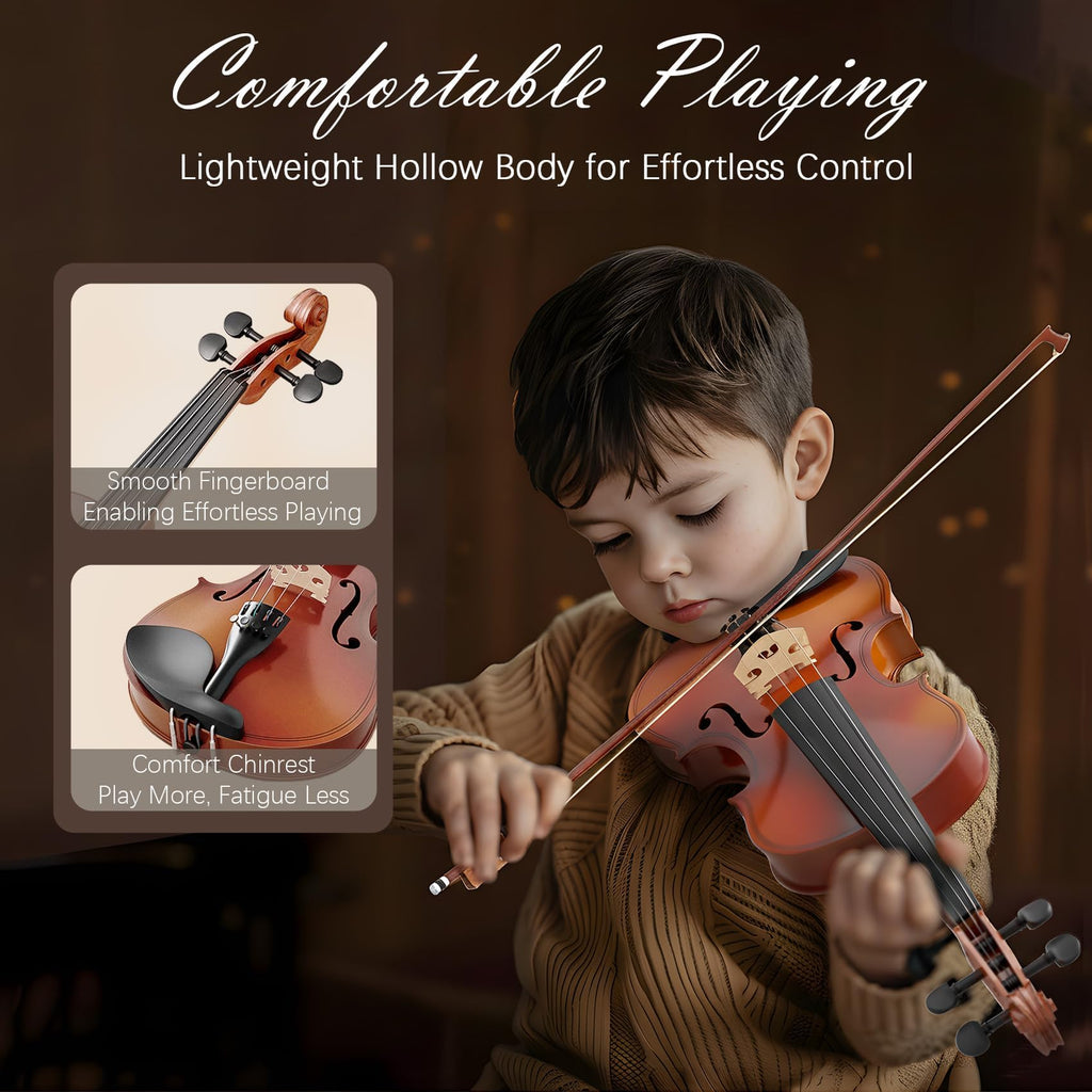 4/4 Full Size Beginner Violin, Acoustic Fiddle Set for Adults, Teens, and Students (Age 12+), with Case, Bow, Bridge, and Rosin (Pink)