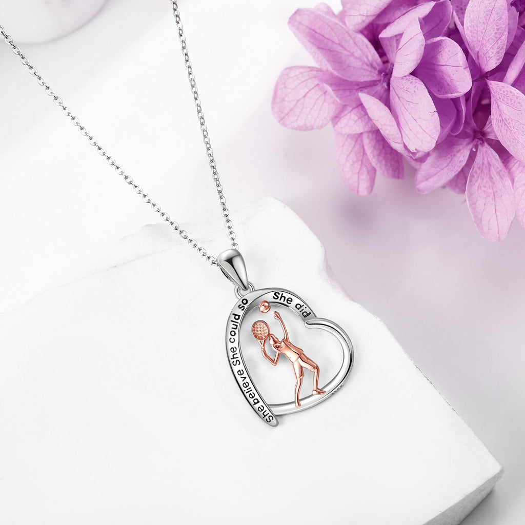 Sterling Silver S925 Ballet/Violinists/Gymnastics/Cello/Runner/Tennis/Piano/Artist Necklace Jewelry Gifts for Women Christmas Gift