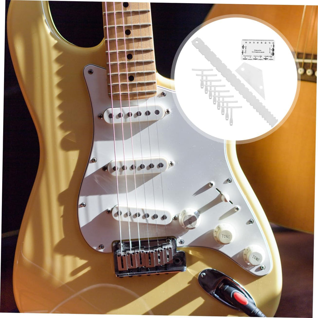 12pcs Guitar Measurement Tool Kit Including String Action Ruler Radius Gauge Durable Luthier Tools for Electric Guitar Bass and More Compact Design for Easy Portability