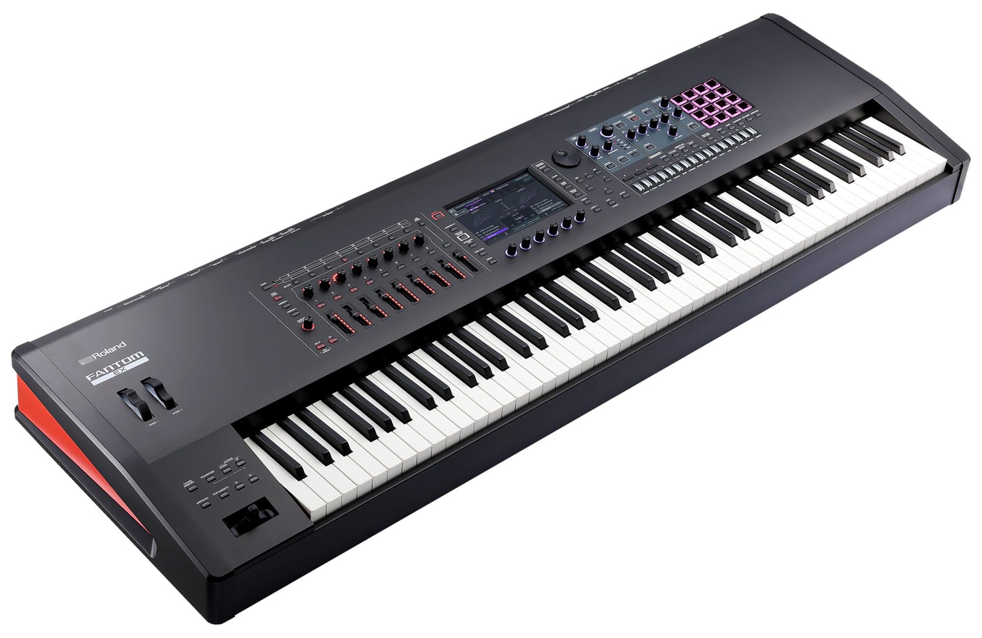Roland Fantom 8 EX 88-Key Workstation Keyboard Synthesizer Bundle with Adjustable Stand, Sustain Pedal, Online Piano Lessons, Instructional DVD, and Austin Bazaar Polishing Cloth