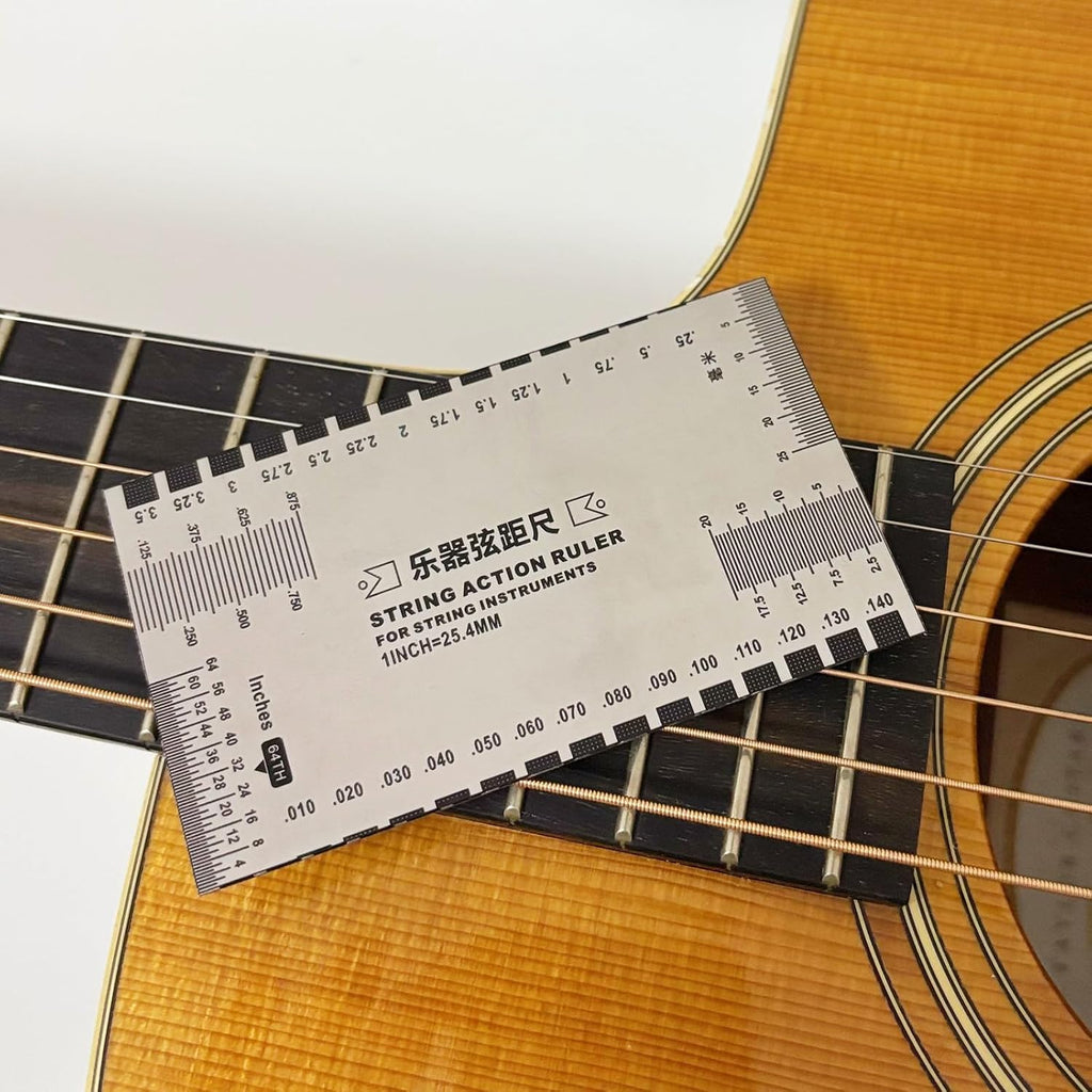 Guitar String Height Ruler Action Gauge Repairing Tool for Guitars, Ukulele, Bass, Banjos, Mandolin Action